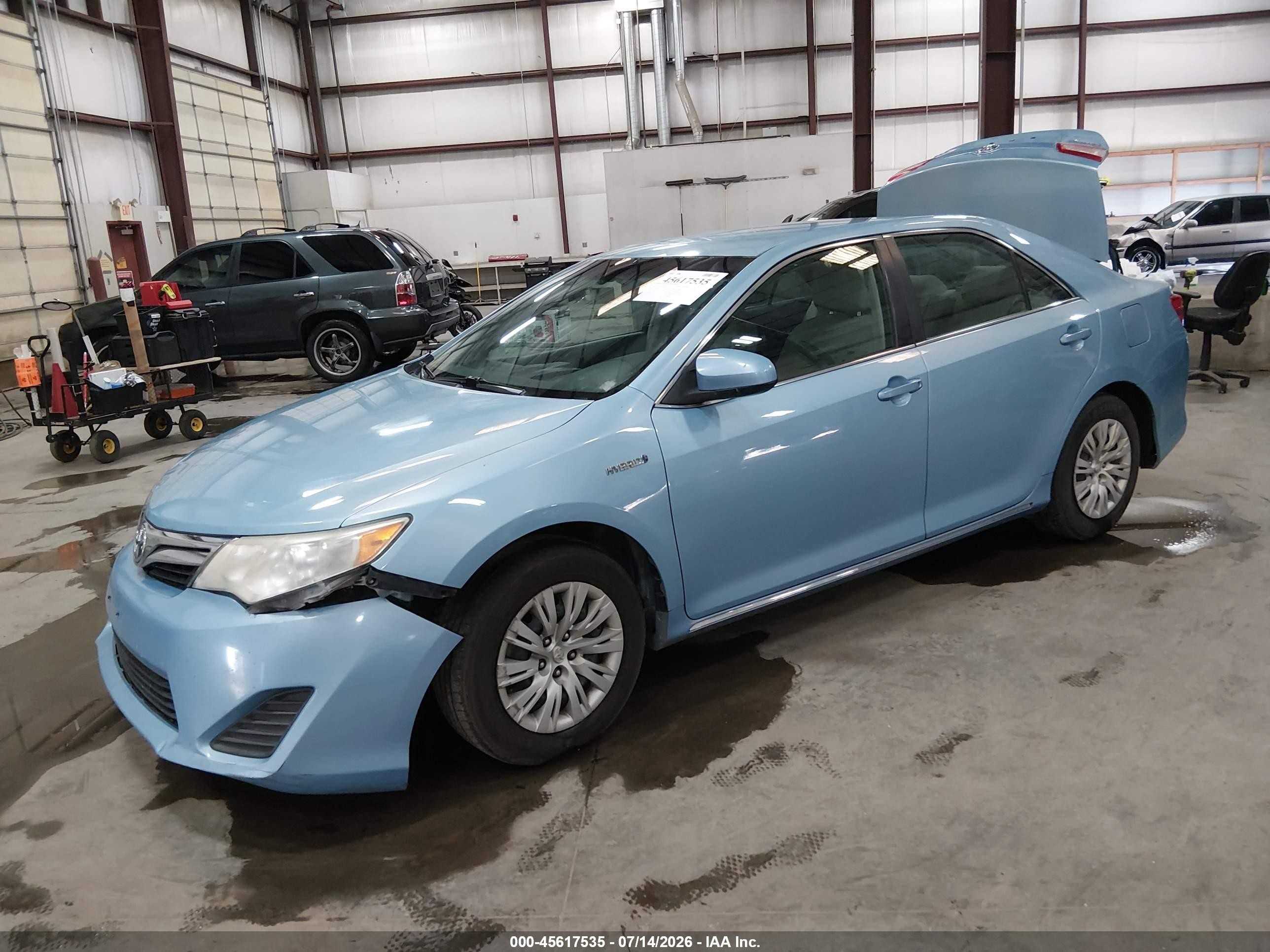 2012 Toyota Camry Hybrid Le Синий vin: 4T1BD1FK7CU057493