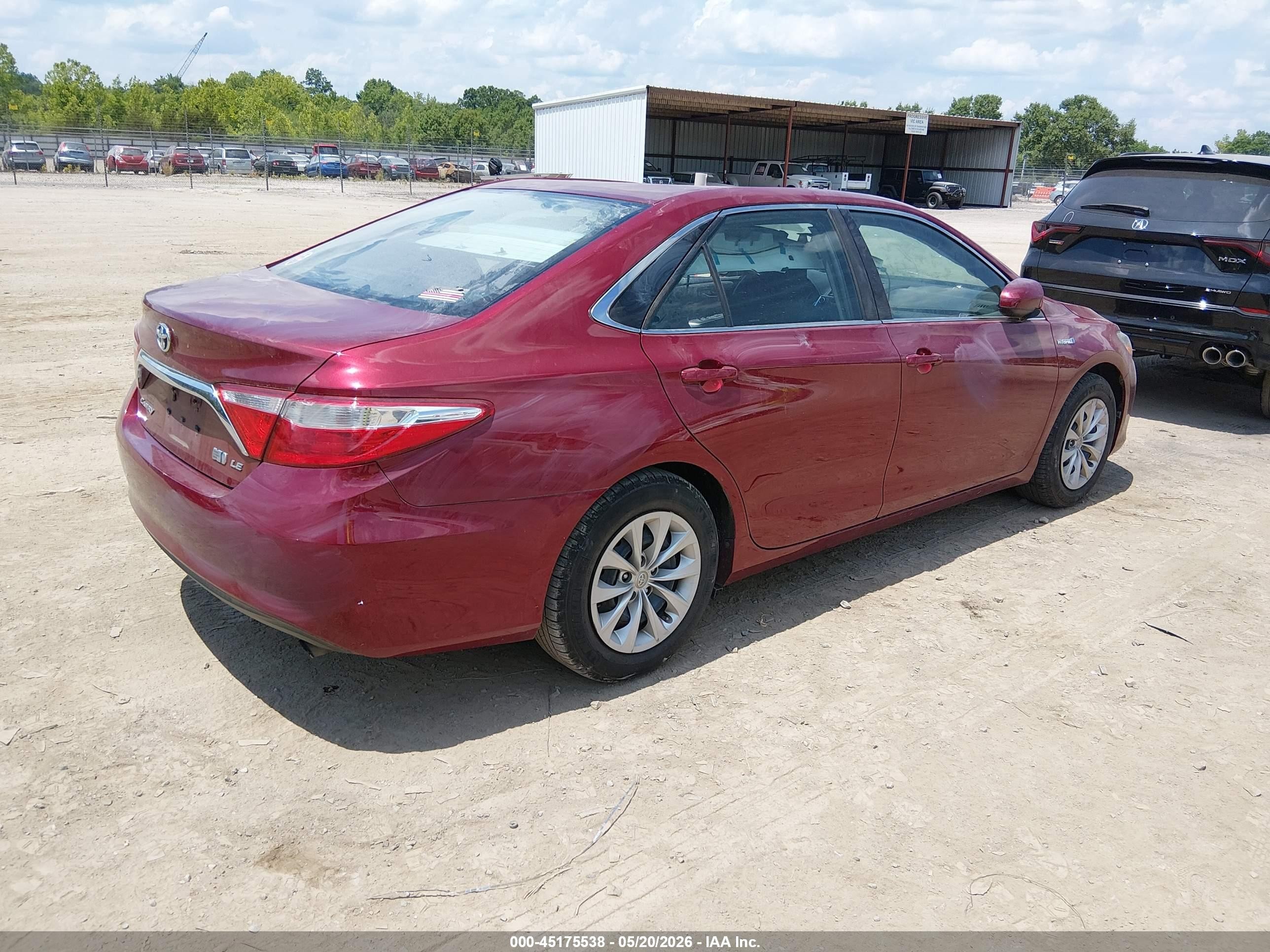 2015 Toyota Camry Hybrid Le Темно-бордовый vin: 4T1BD1FK7FU145867