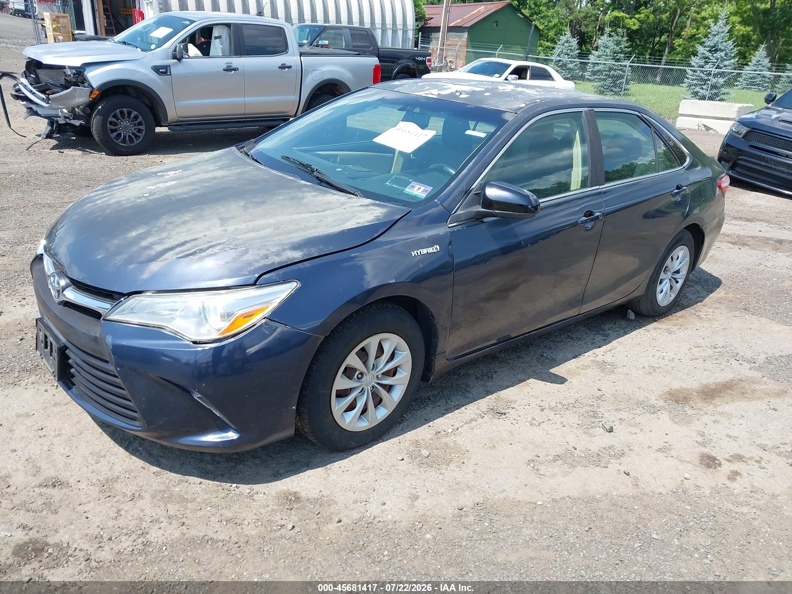 2015 Toyota Camry Hybrid Le Blue vin: 4T1BD1FK7FU155265