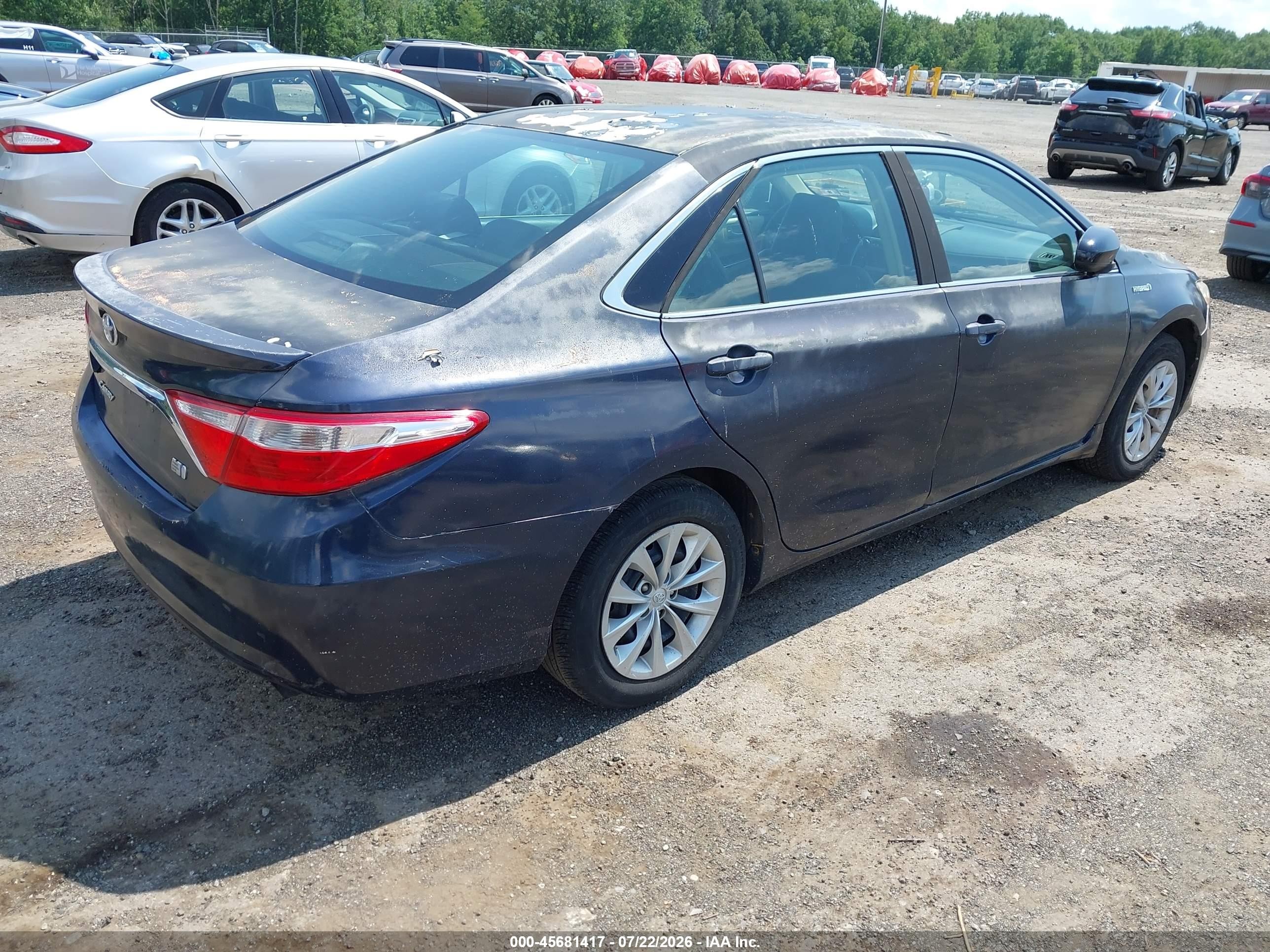 2015 Toyota Camry Hybrid Le Blue vin: 4T1BD1FK7FU155265