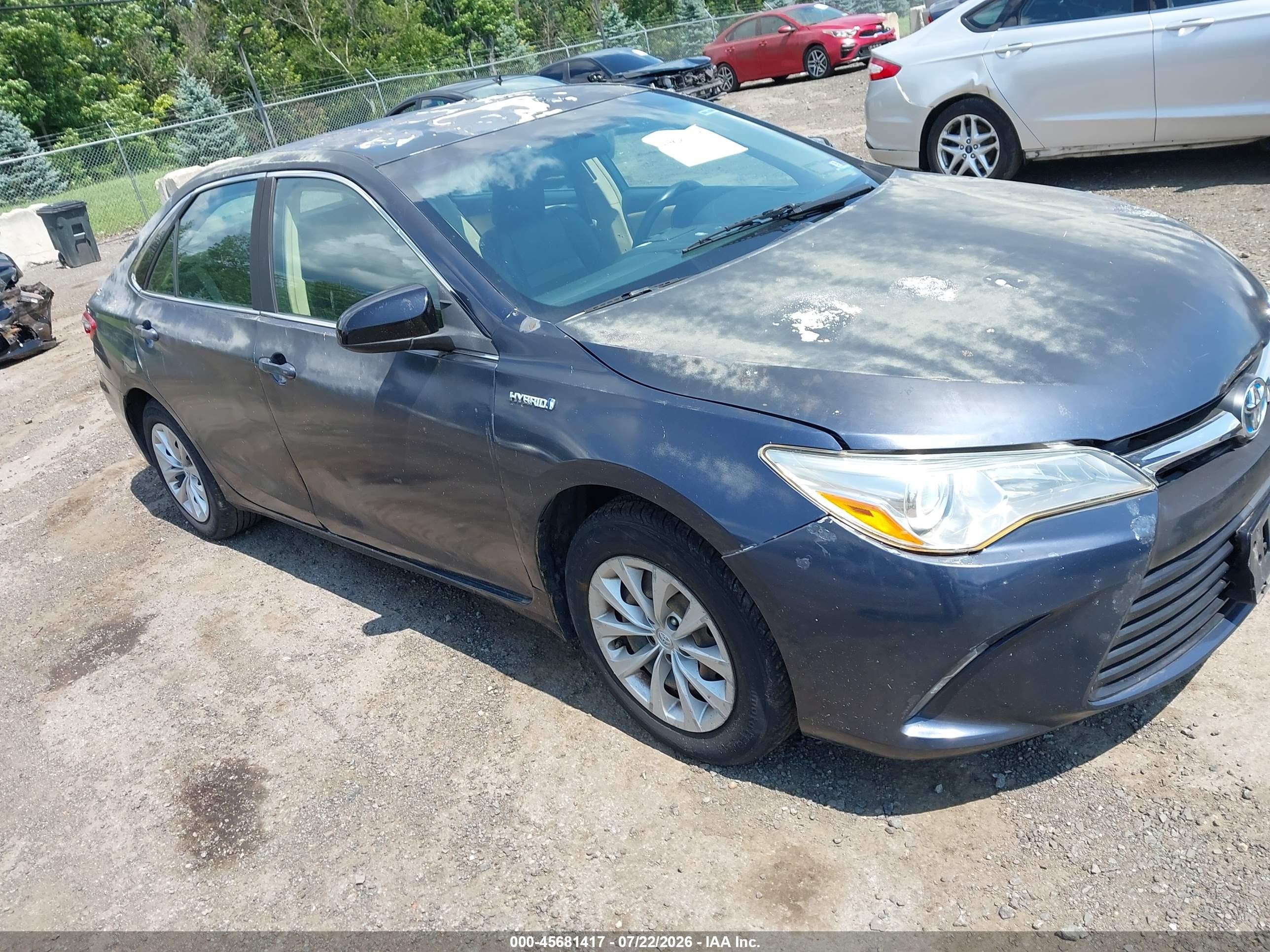 2015 Toyota Camry Hybrid Le Blue vin: 4T1BD1FK7FU155265
