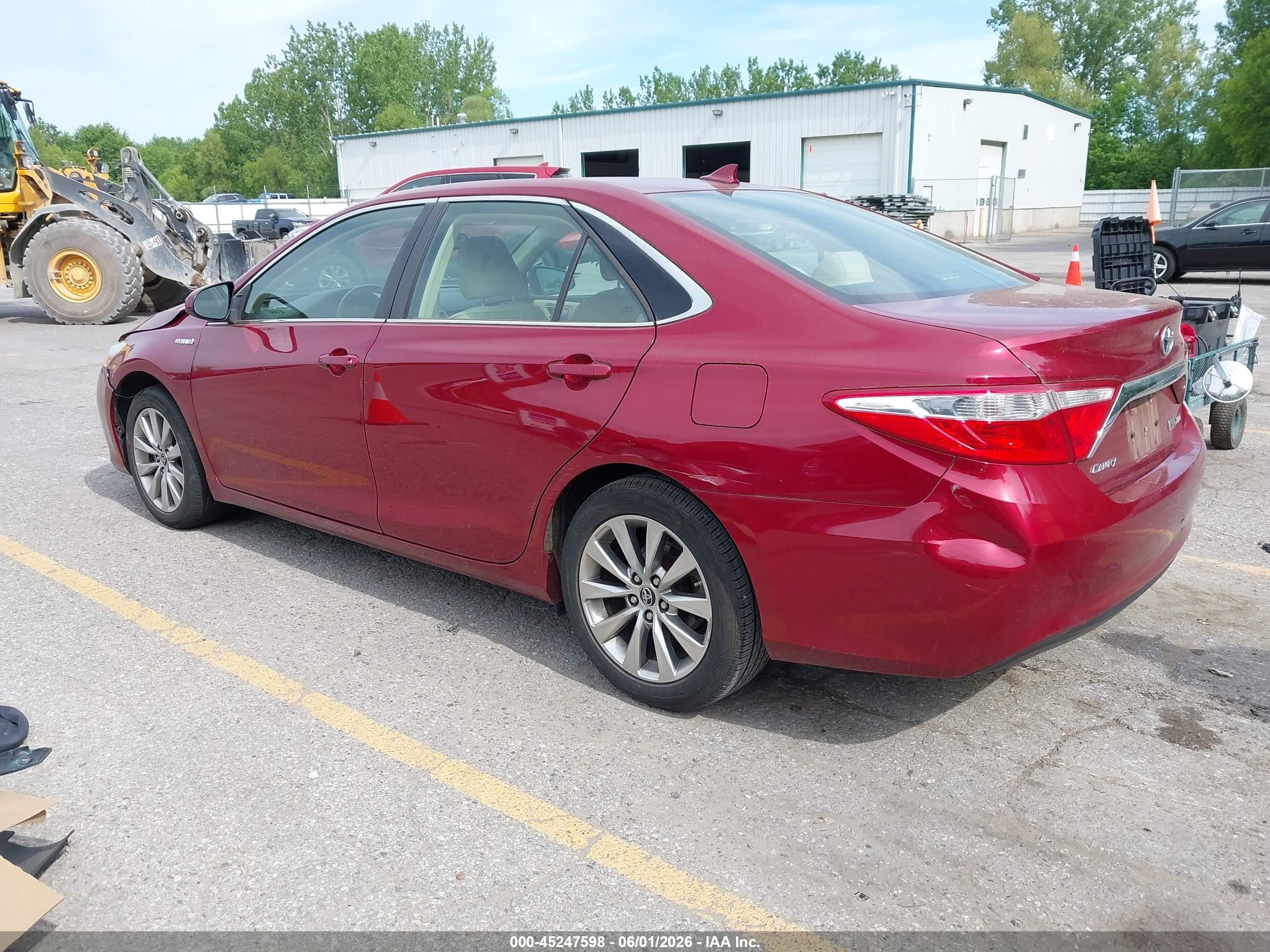 2015 Toyota Camry Hybrid Xle Red vin: 4T1BD1FK7FU155489