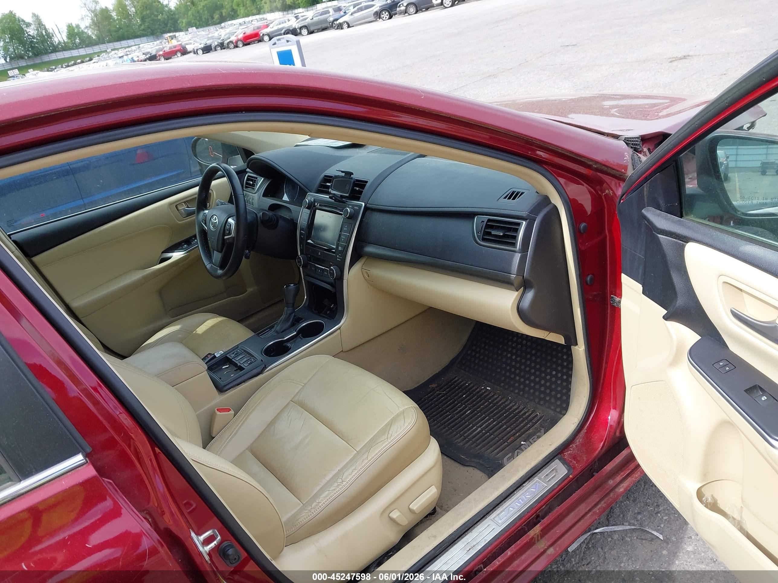 2015 Toyota Camry Hybrid Xle Red vin: 4T1BD1FK7FU155489