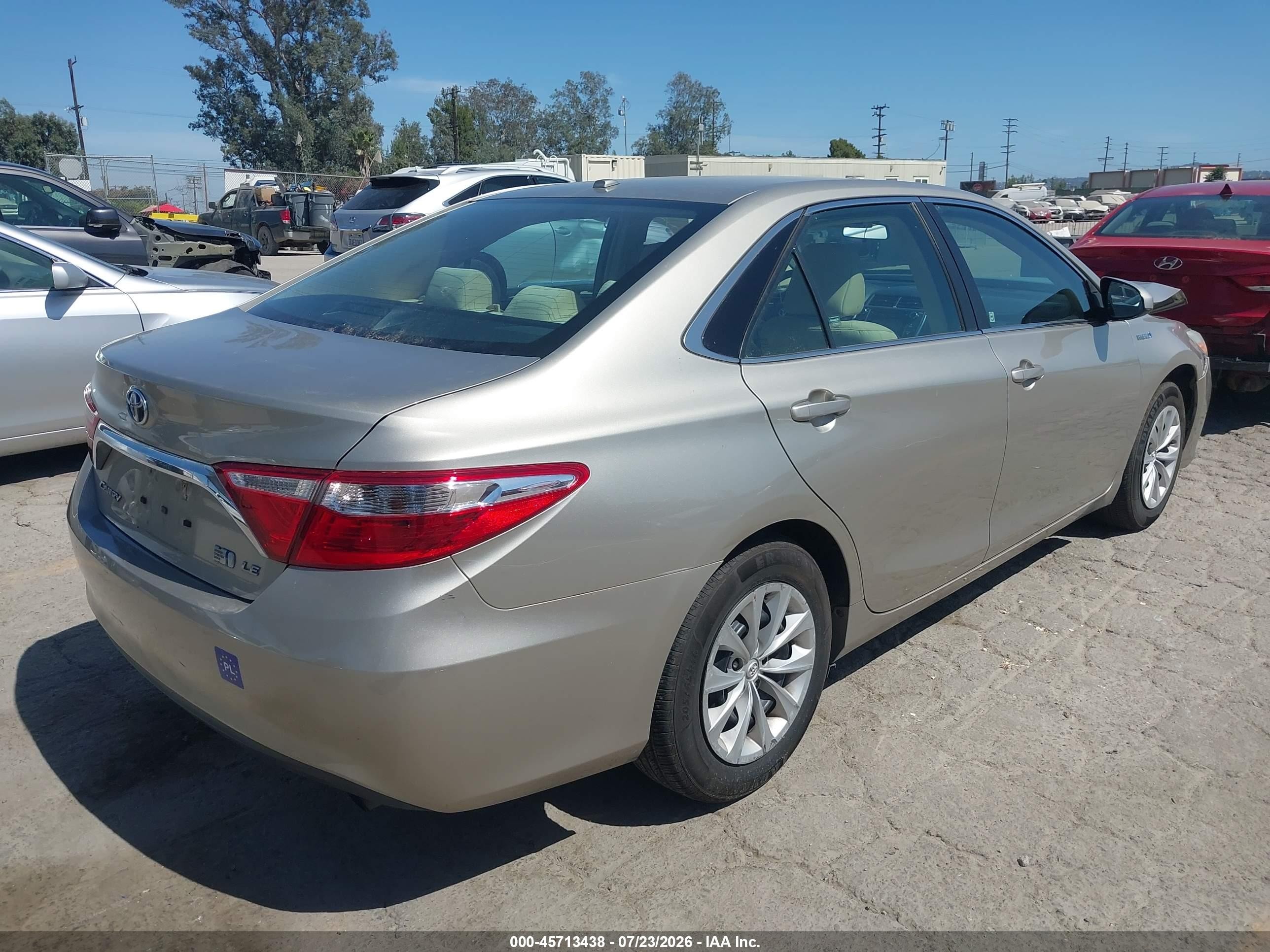2015 Toyota Camry Hybrid Le Gray vin: 4T1BD1FK7FU157887
