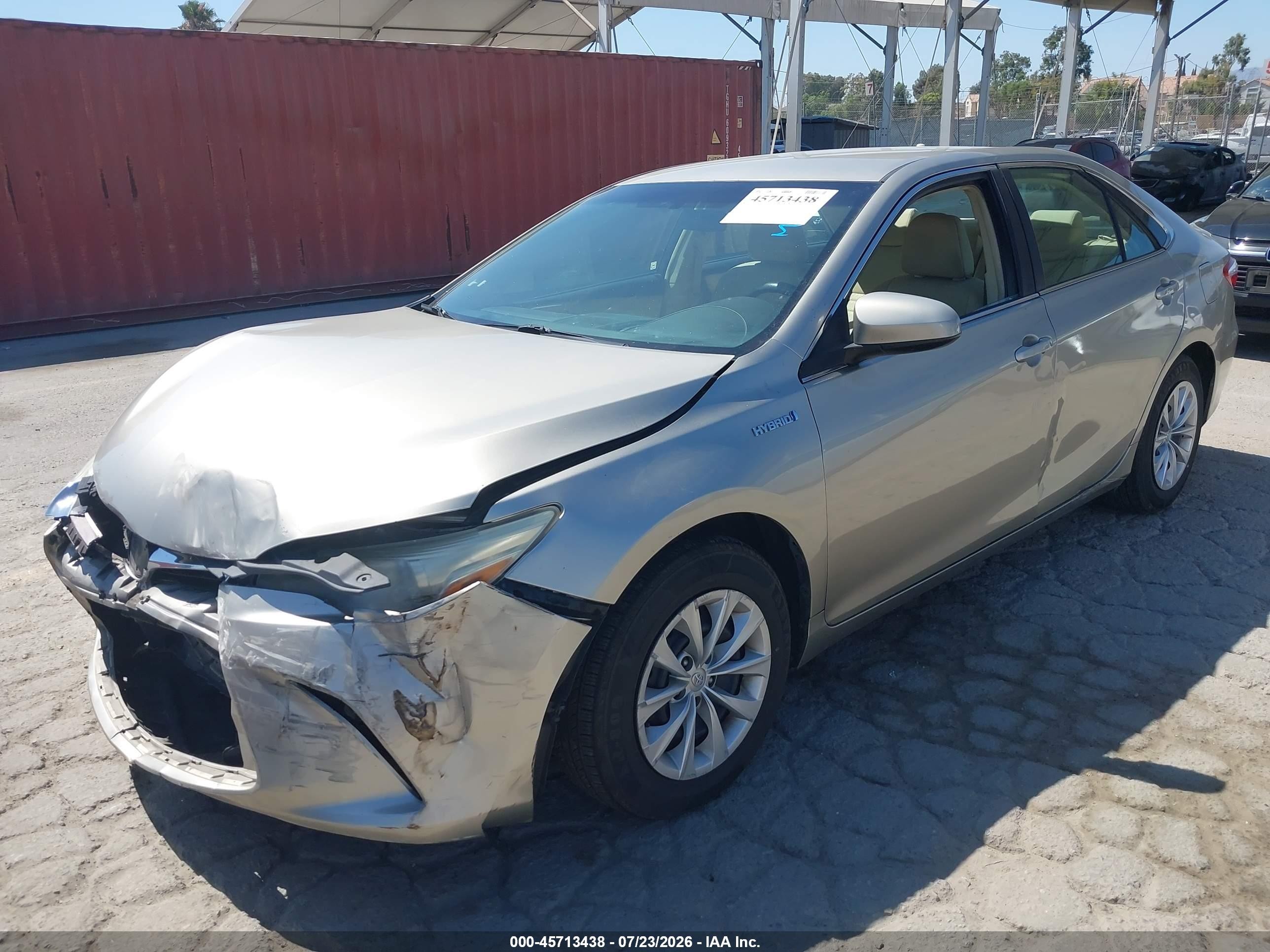 2015 Toyota Camry Hybrid Le Gray vin: 4T1BD1FK7FU157887