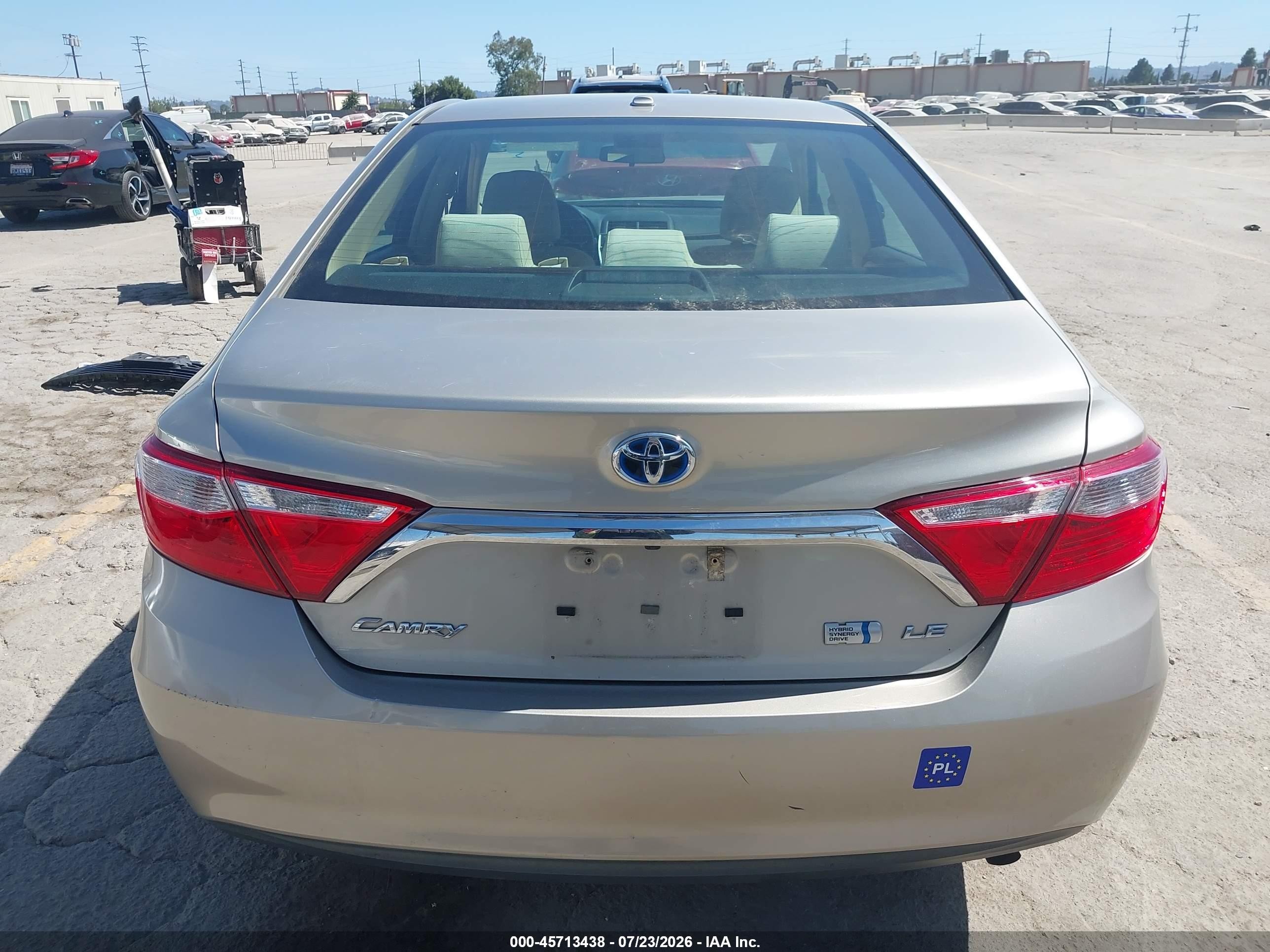 2015 Toyota Camry Hybrid Le Gray vin: 4T1BD1FK7FU157887