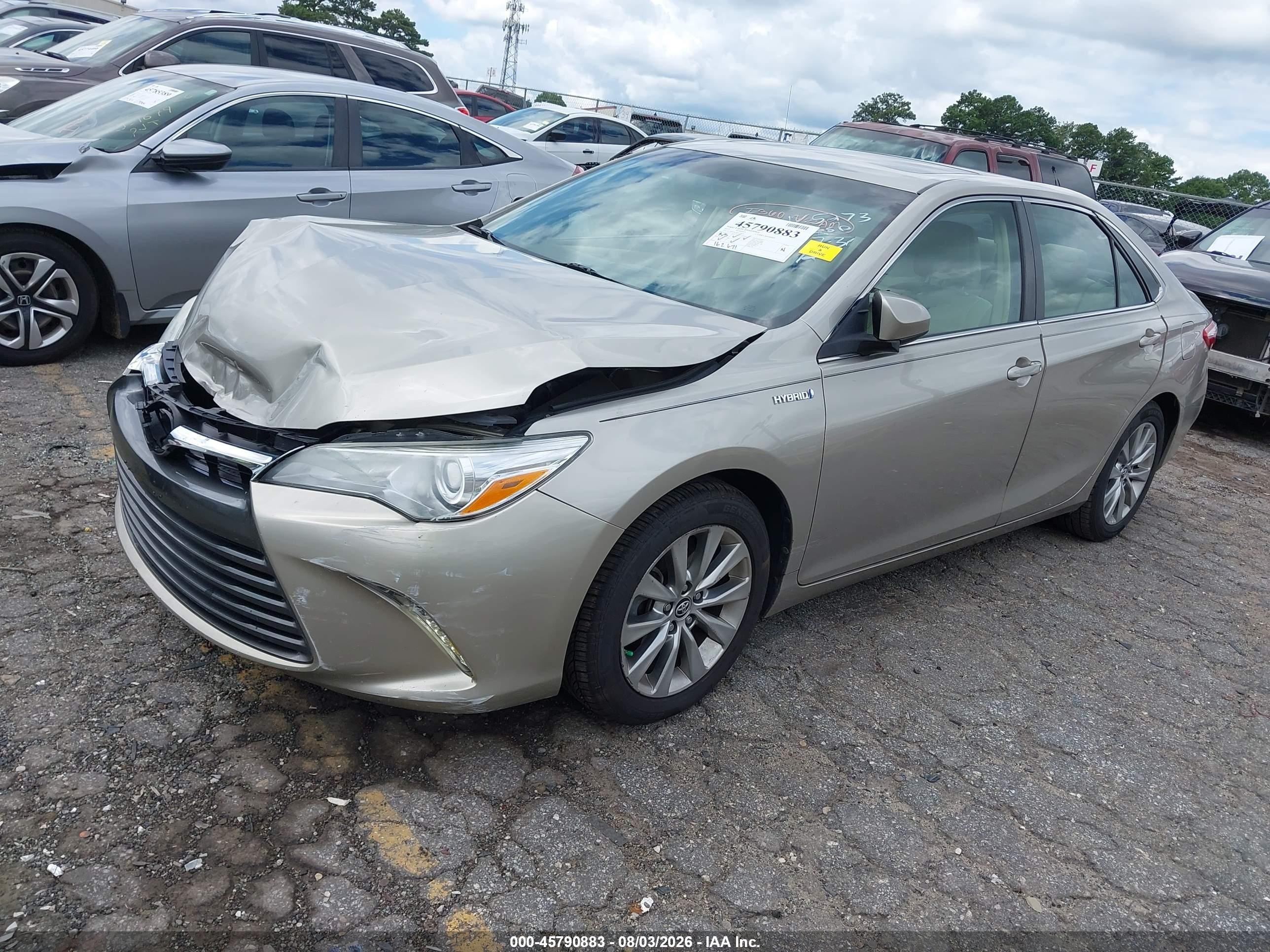 2015 Toyota Camry Hybrid Xle Желто-коричневый vin: 4T1BD1FK7FU175273