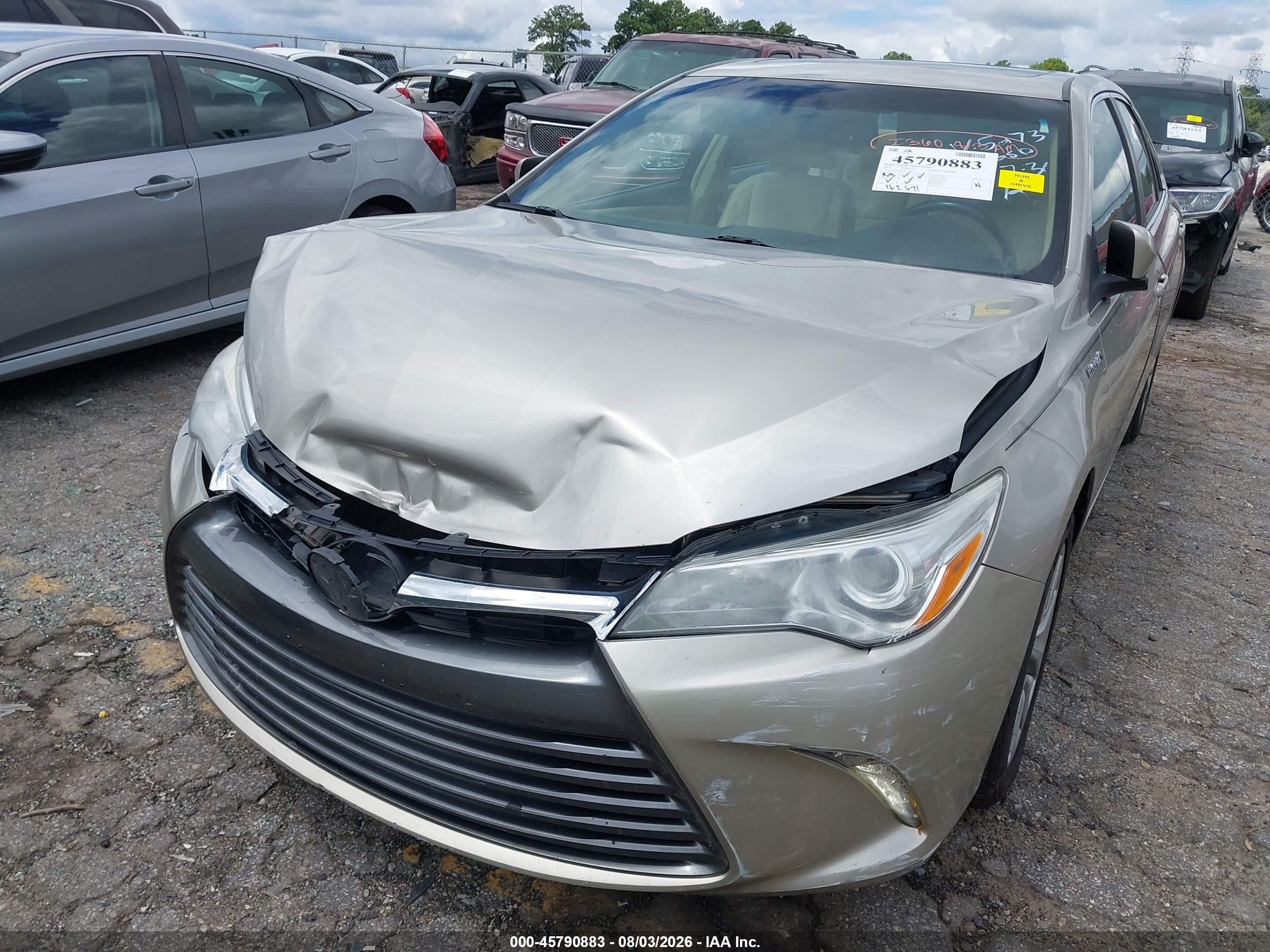 2015 Toyota Camry Hybrid Xle Желто-коричневый vin: 4T1BD1FK7FU175273
