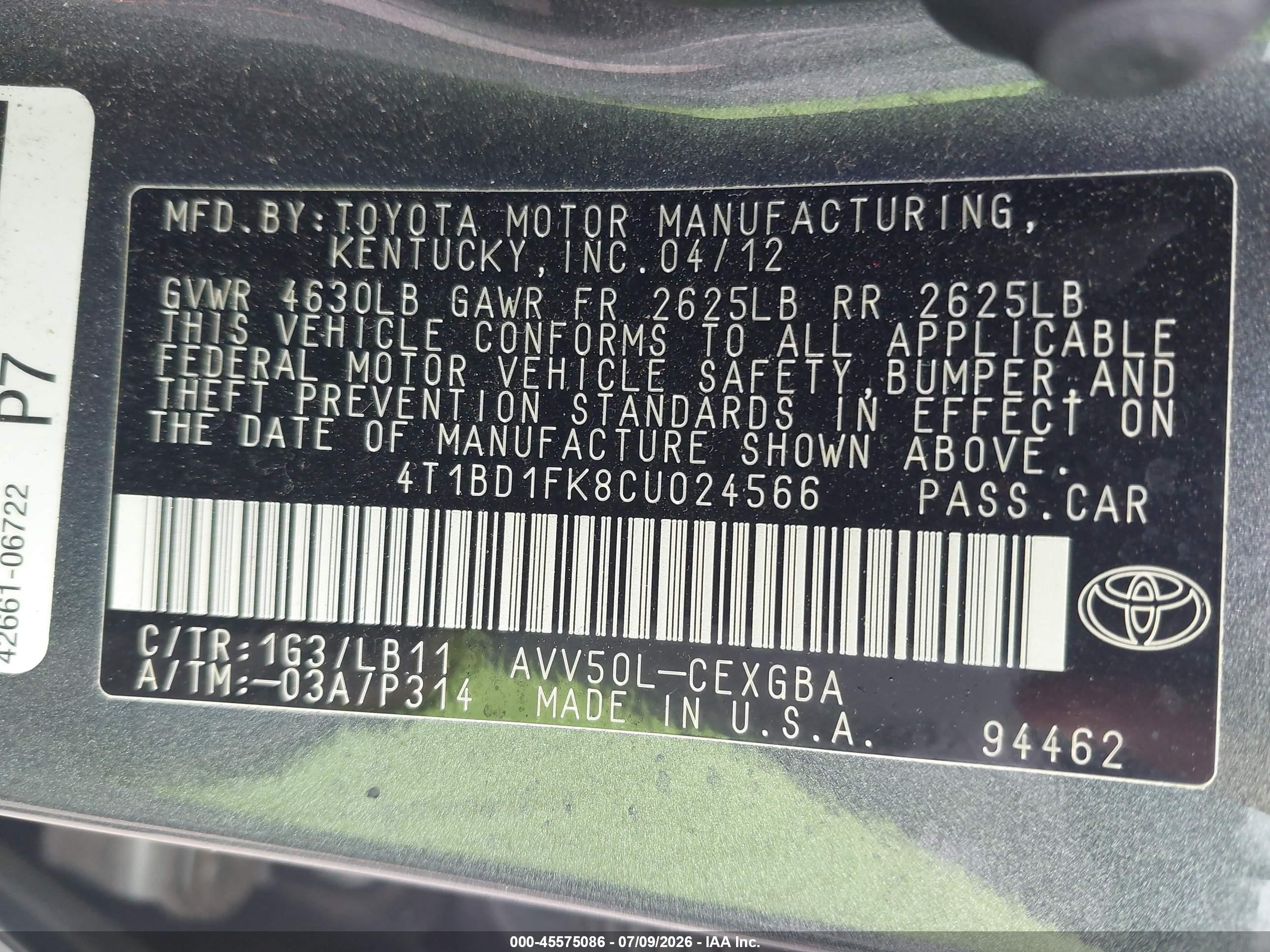 2012 Toyota Camry Hybrid Xle Gray vin: 4T1BD1FK8CU024566