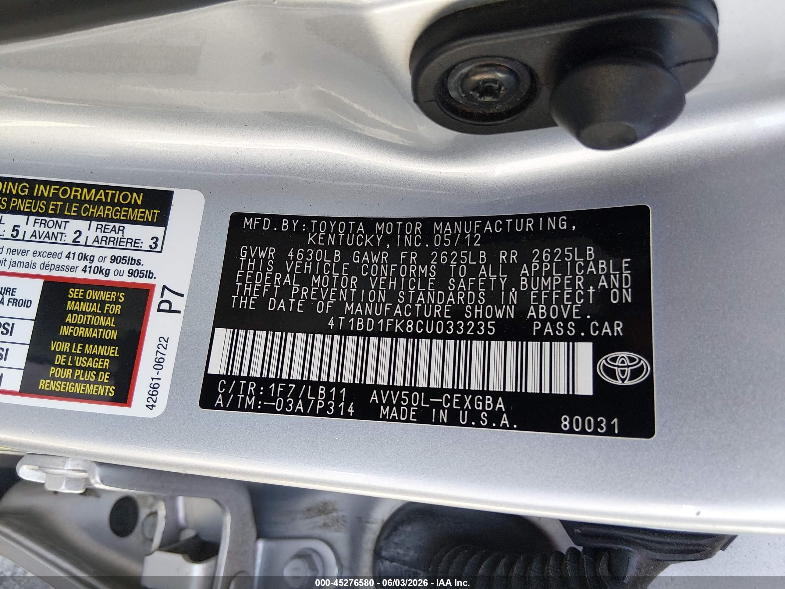 2012 Toyota Camry Hybrid Xle Silver vin: 4T1BD1FK8CU033235