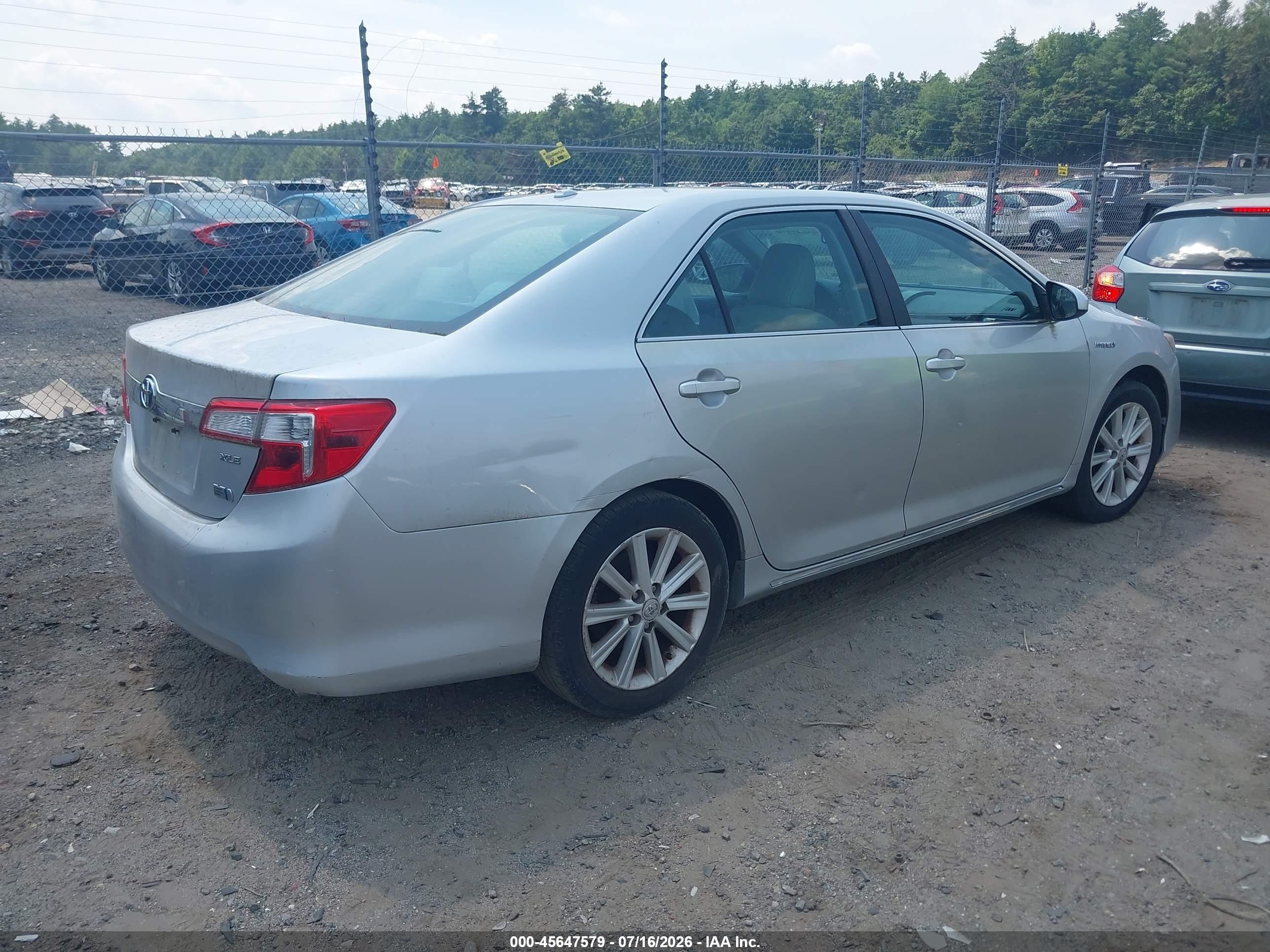 2012 Toyota Camry Hybrid Xle Silver vin: 4T1BD1FK8CU048320
