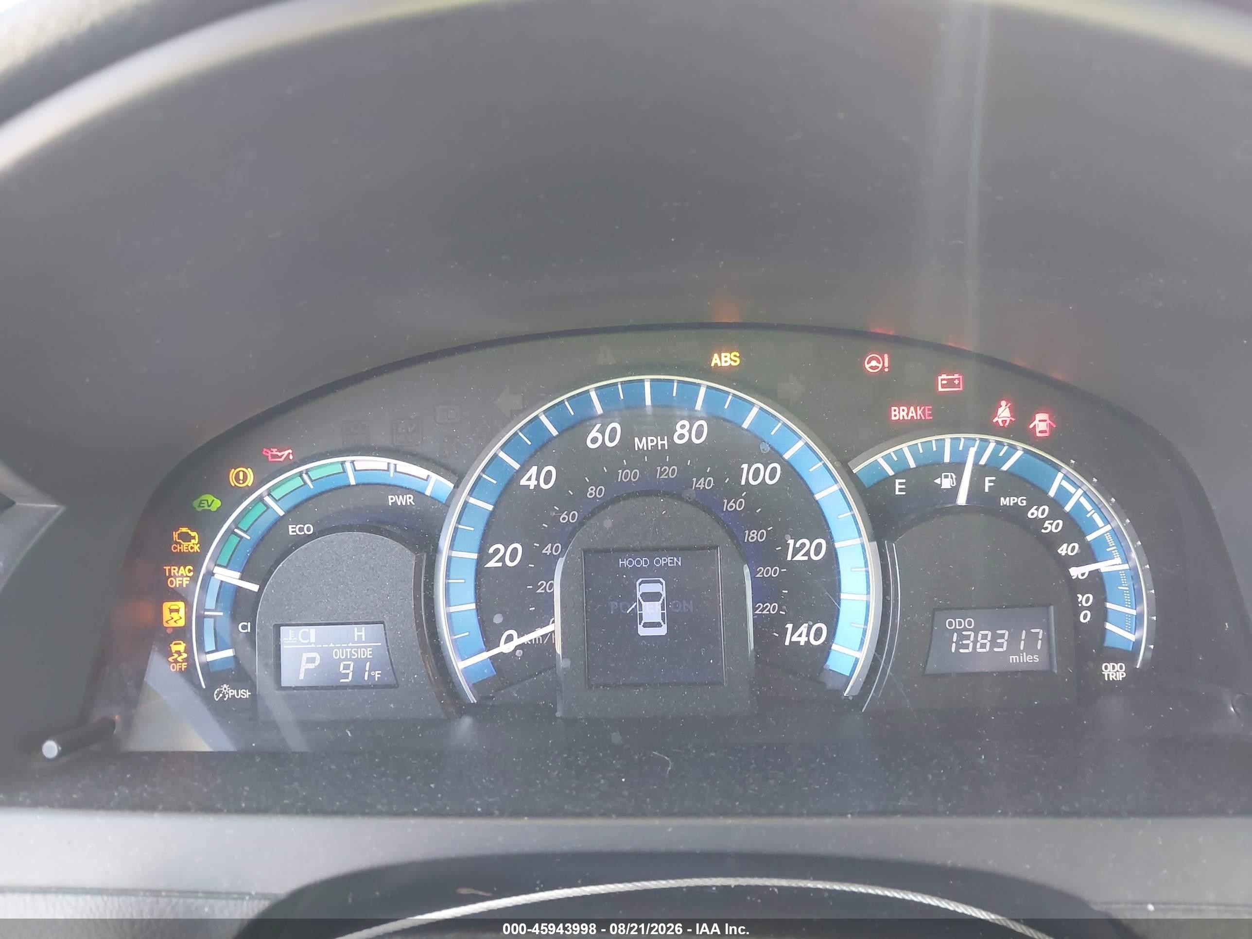 2012 Toyota Camry Hybrid Xle Light Blue vin: 4T1BD1FK8CU049791