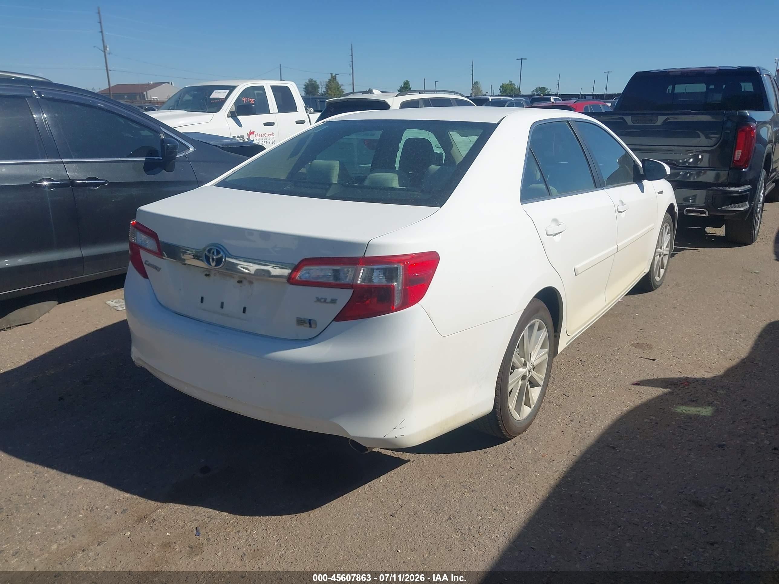 2012 Toyota Camry Hybrid Xle White vin: 4T1BD1FK8CU060659