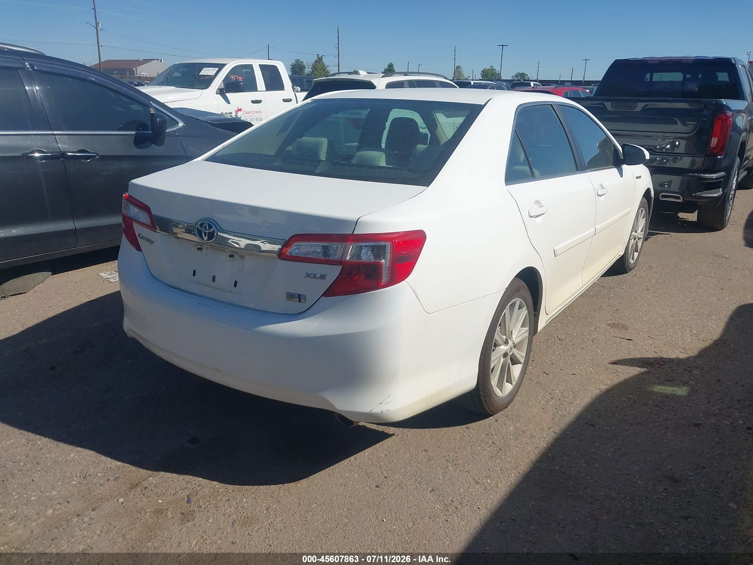 2012 Toyota Camry Hybrid Xle White vin: 4T1BD1FK8CU060659