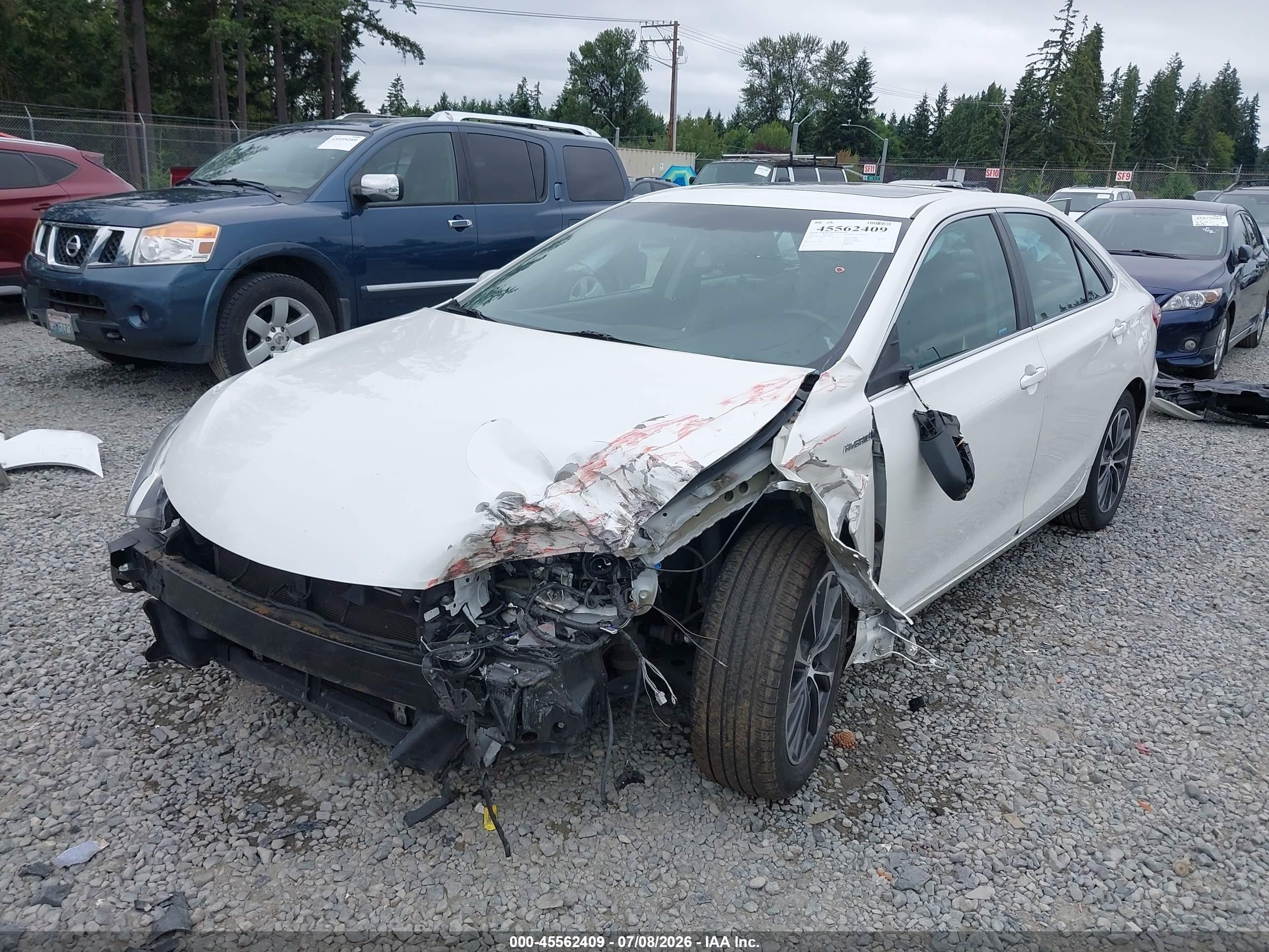 2015 Toyota Camry Hybrid Xle Белый vin: 4T1BD1FK8FU146848