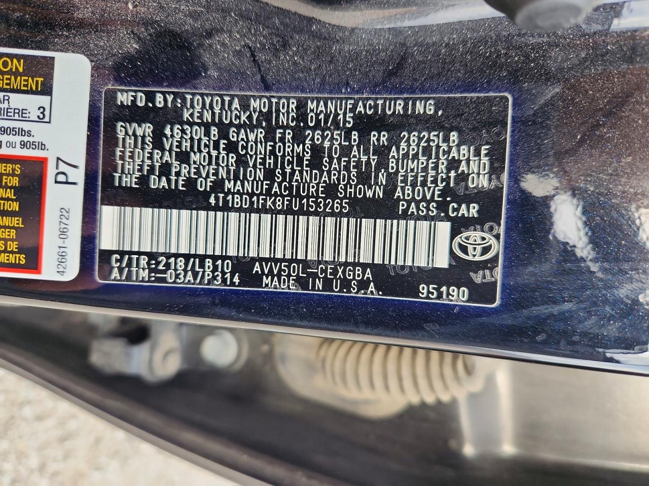 2015 Toyota Camry Hybrid Xle Black vin: 4T1BD1FK8FU153265