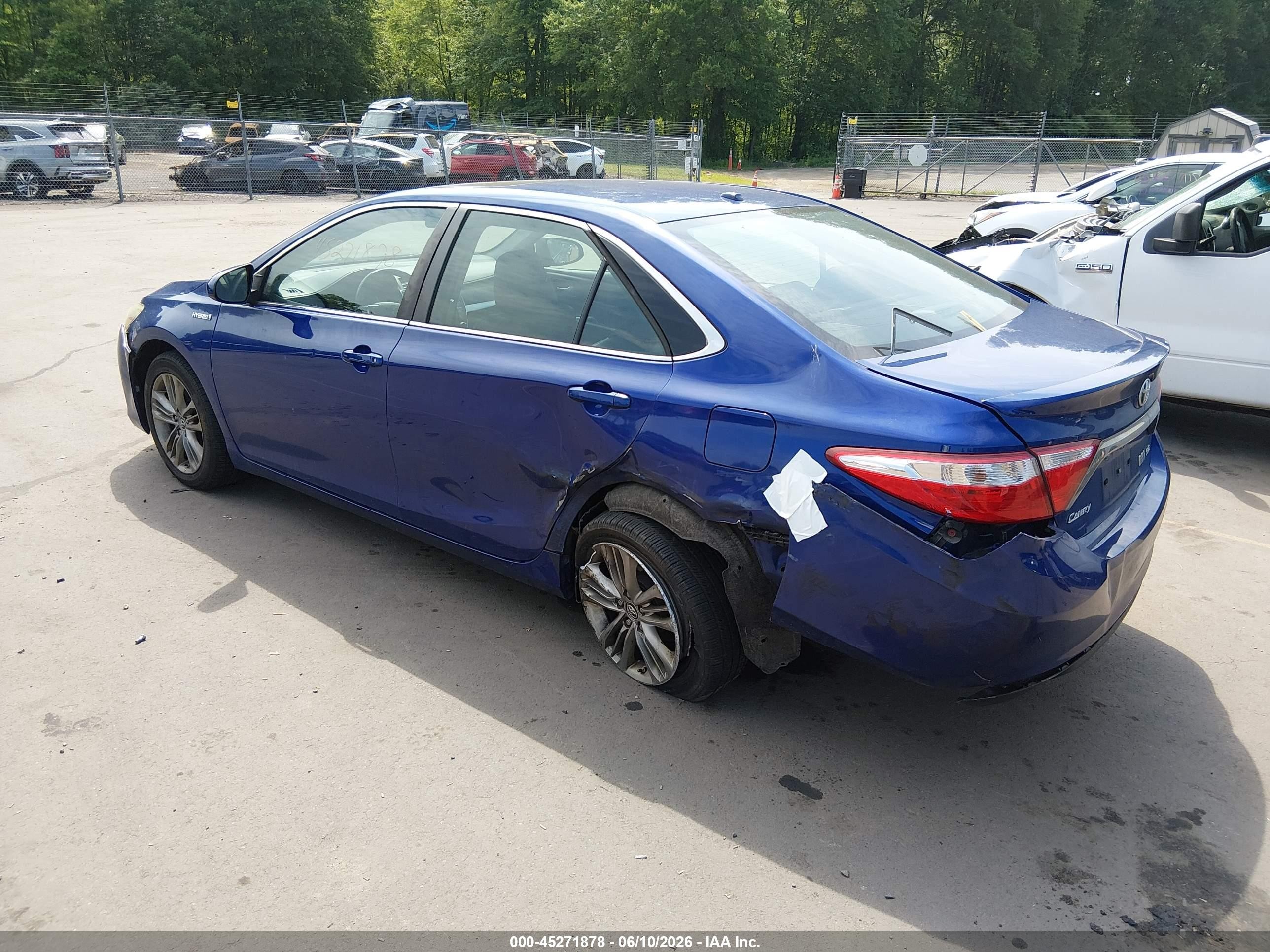 2015 Toyota Camry Hybrid Se Blue vin: 4T1BD1FK8FU157736