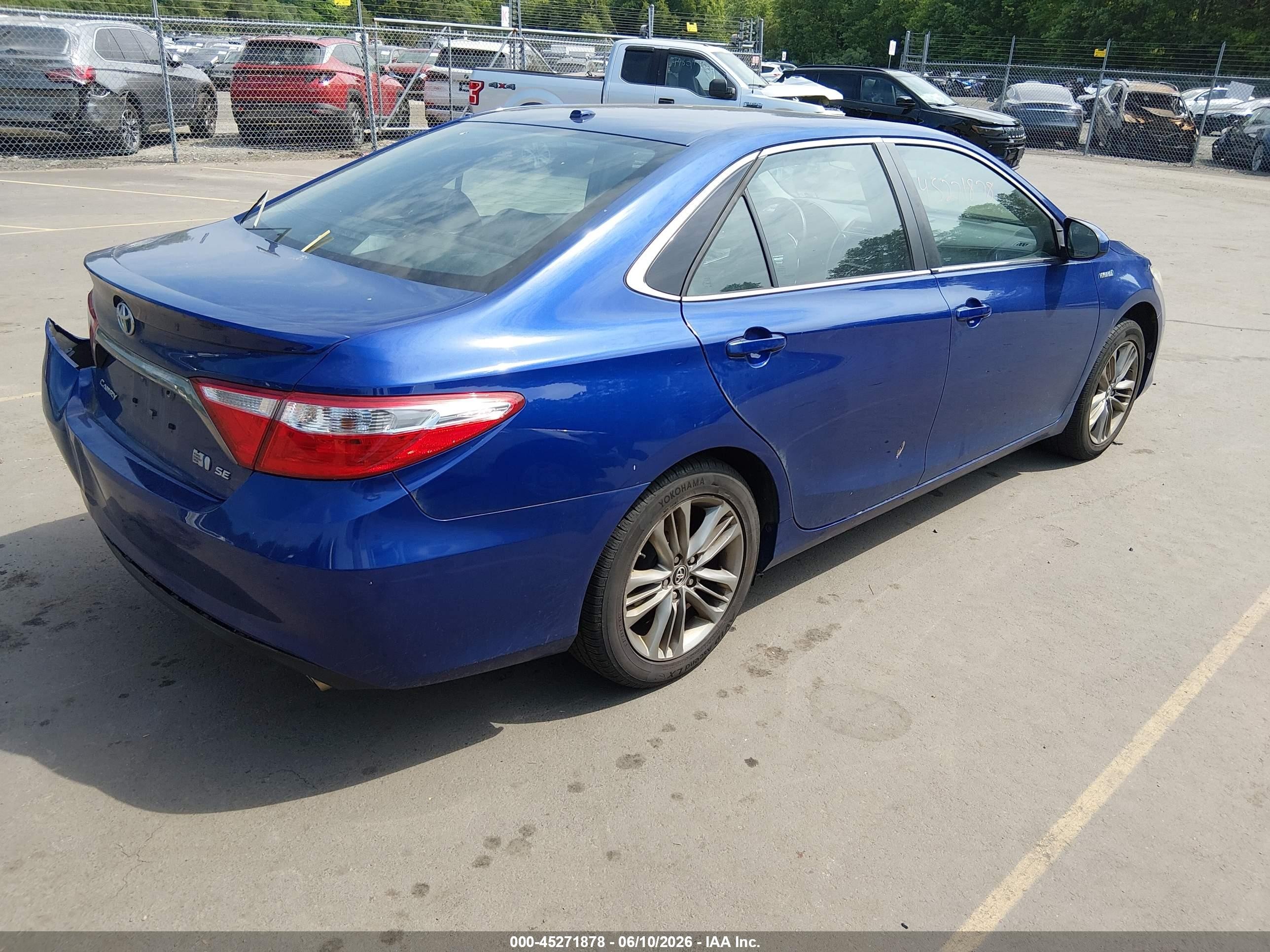 2015 Toyota Camry Hybrid Se Blue vin: 4T1BD1FK8FU157736