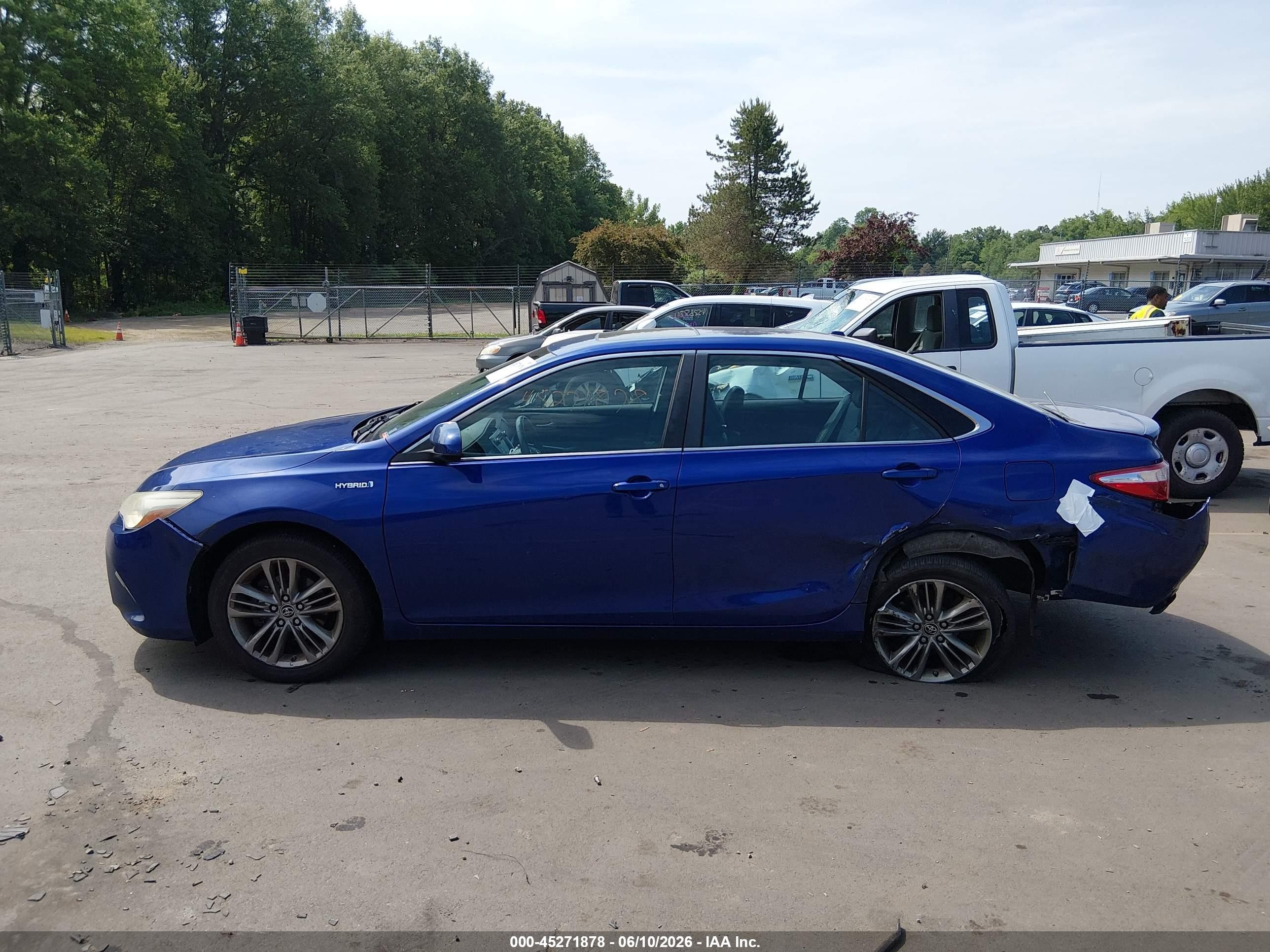 2015 Toyota Camry Hybrid Se Blue vin: 4T1BD1FK8FU157736