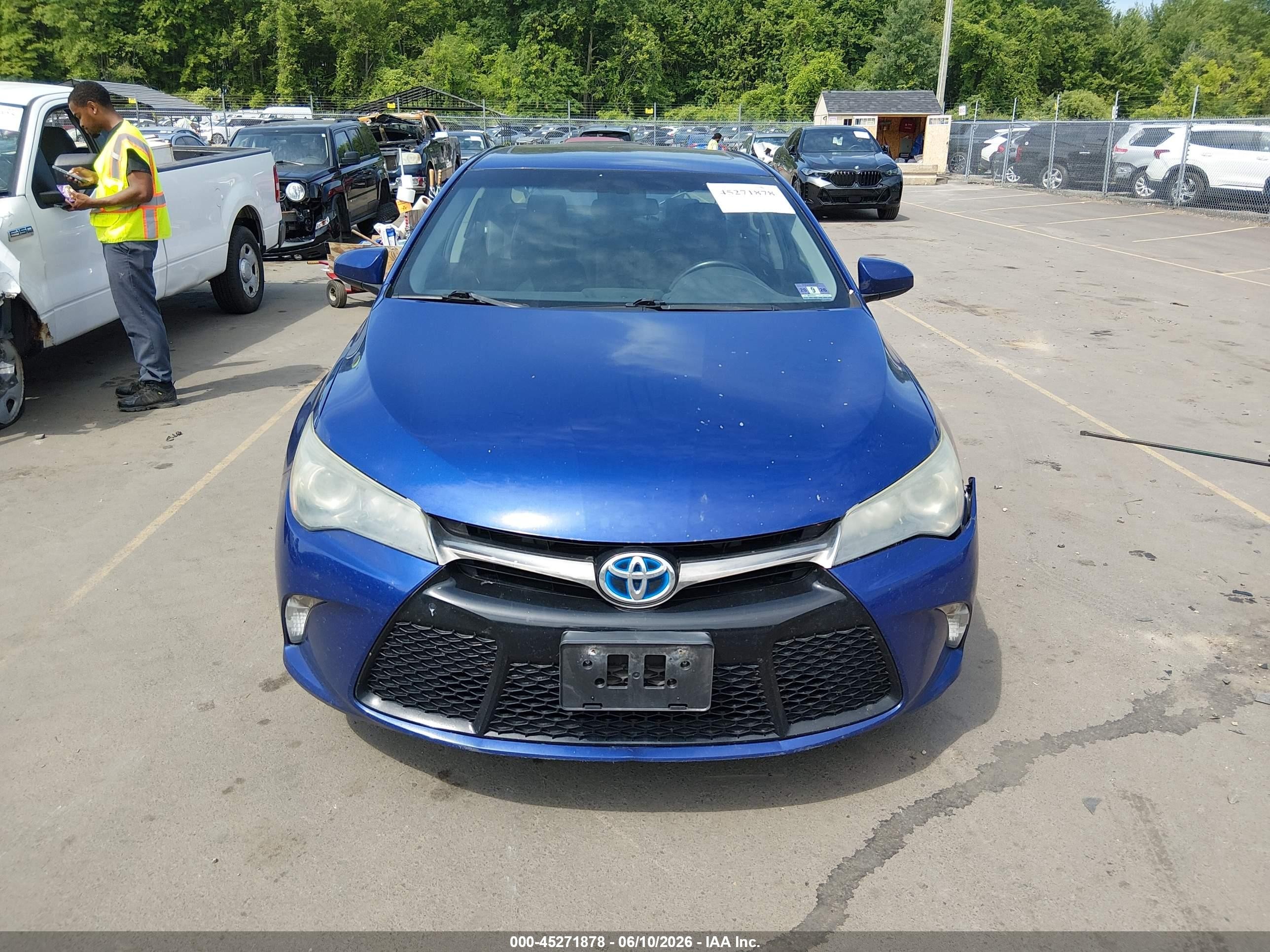 2015 Toyota Camry Hybrid Se Blue vin: 4T1BD1FK8FU157736
