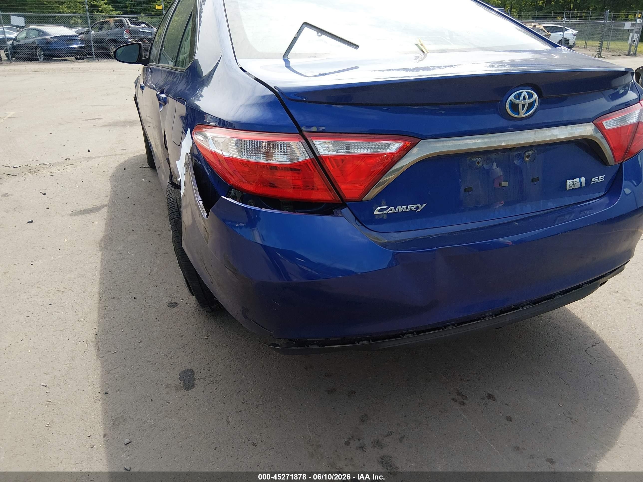 2015 Toyota Camry Hybrid Se Blue vin: 4T1BD1FK8FU157736