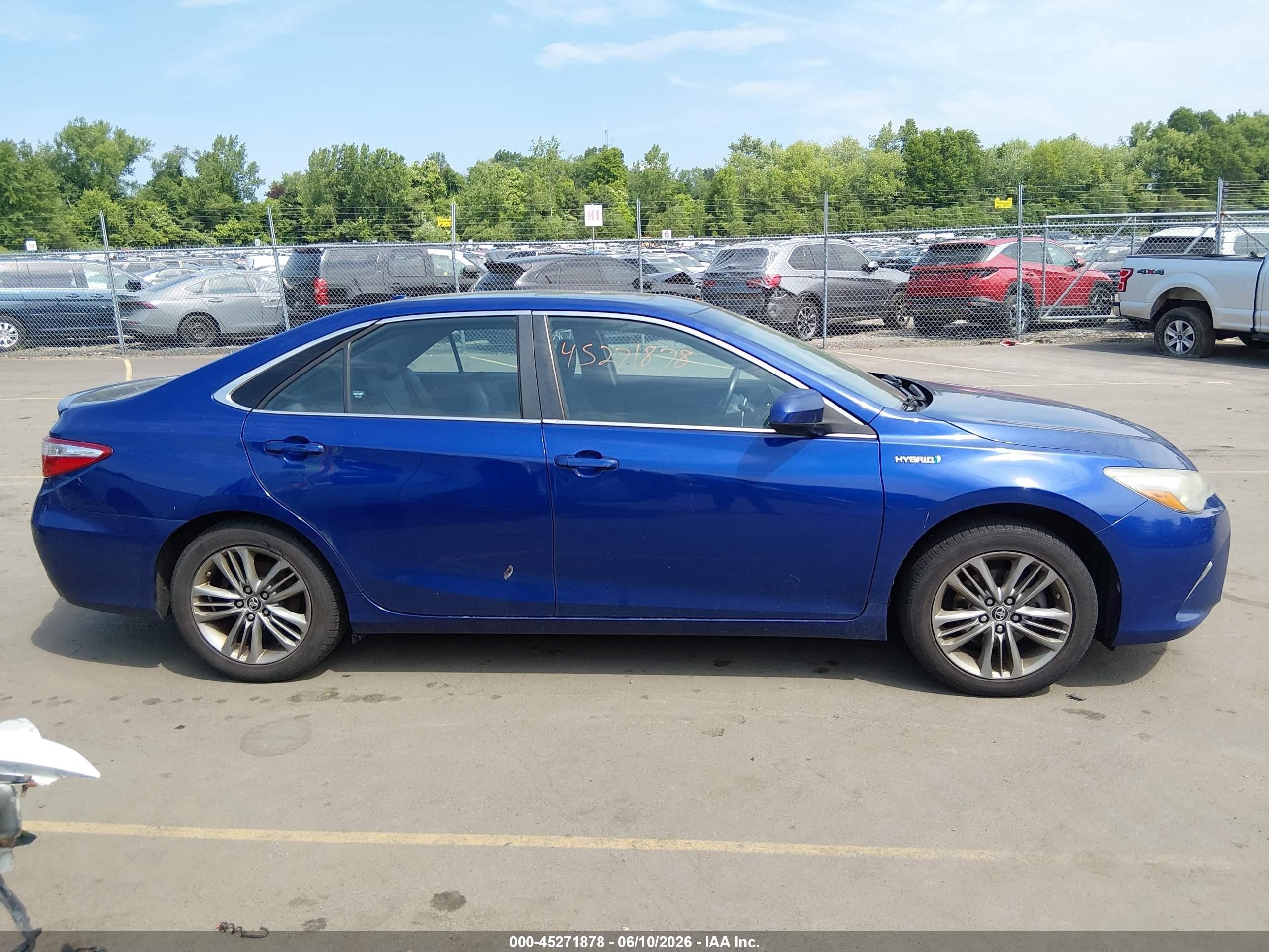 2015 Toyota Camry Hybrid Se Blue vin: 4T1BD1FK8FU157736