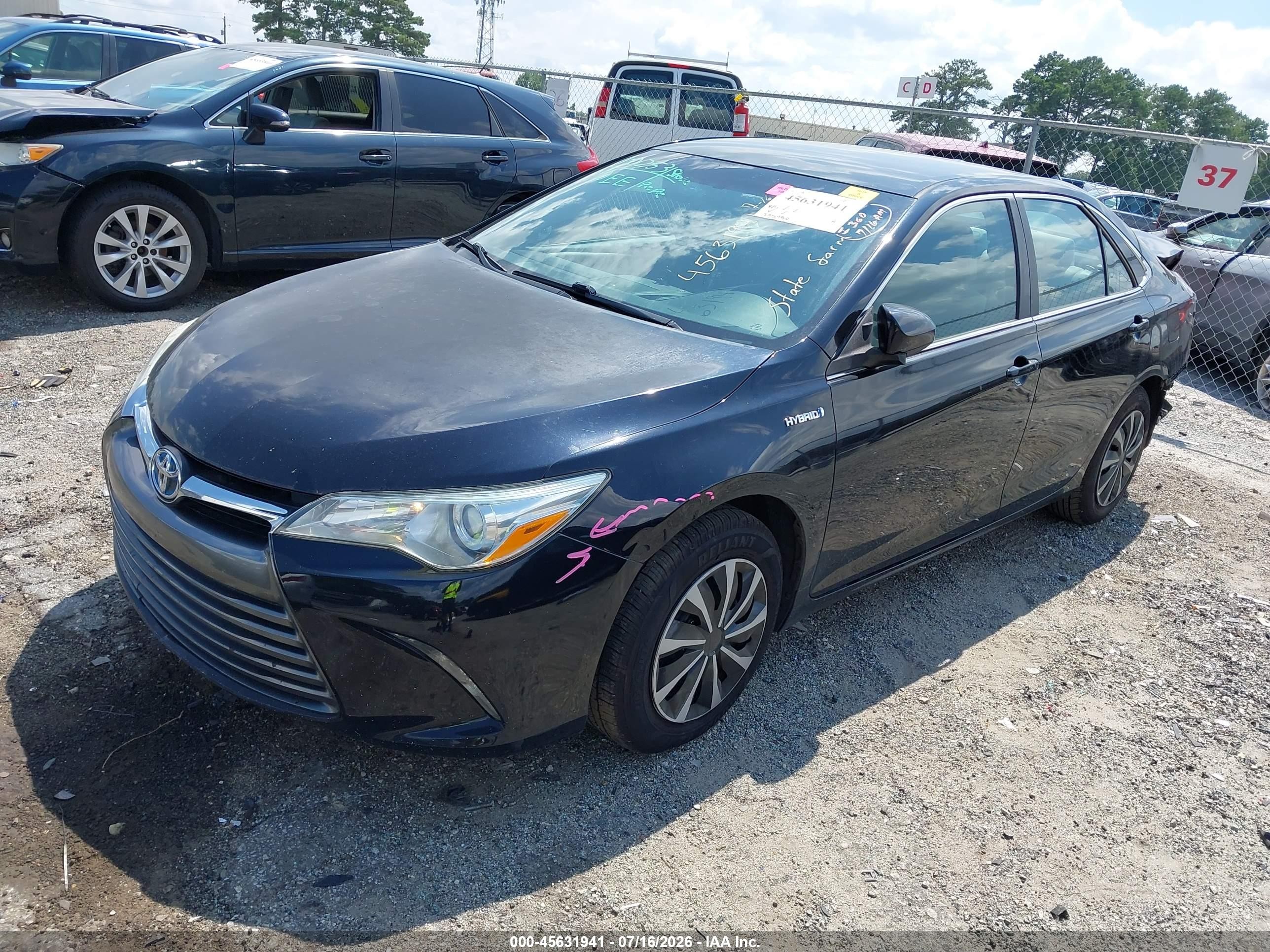 2015 Toyota Camry Hybrid Le Black vin: 4T1BD1FK8FU167585