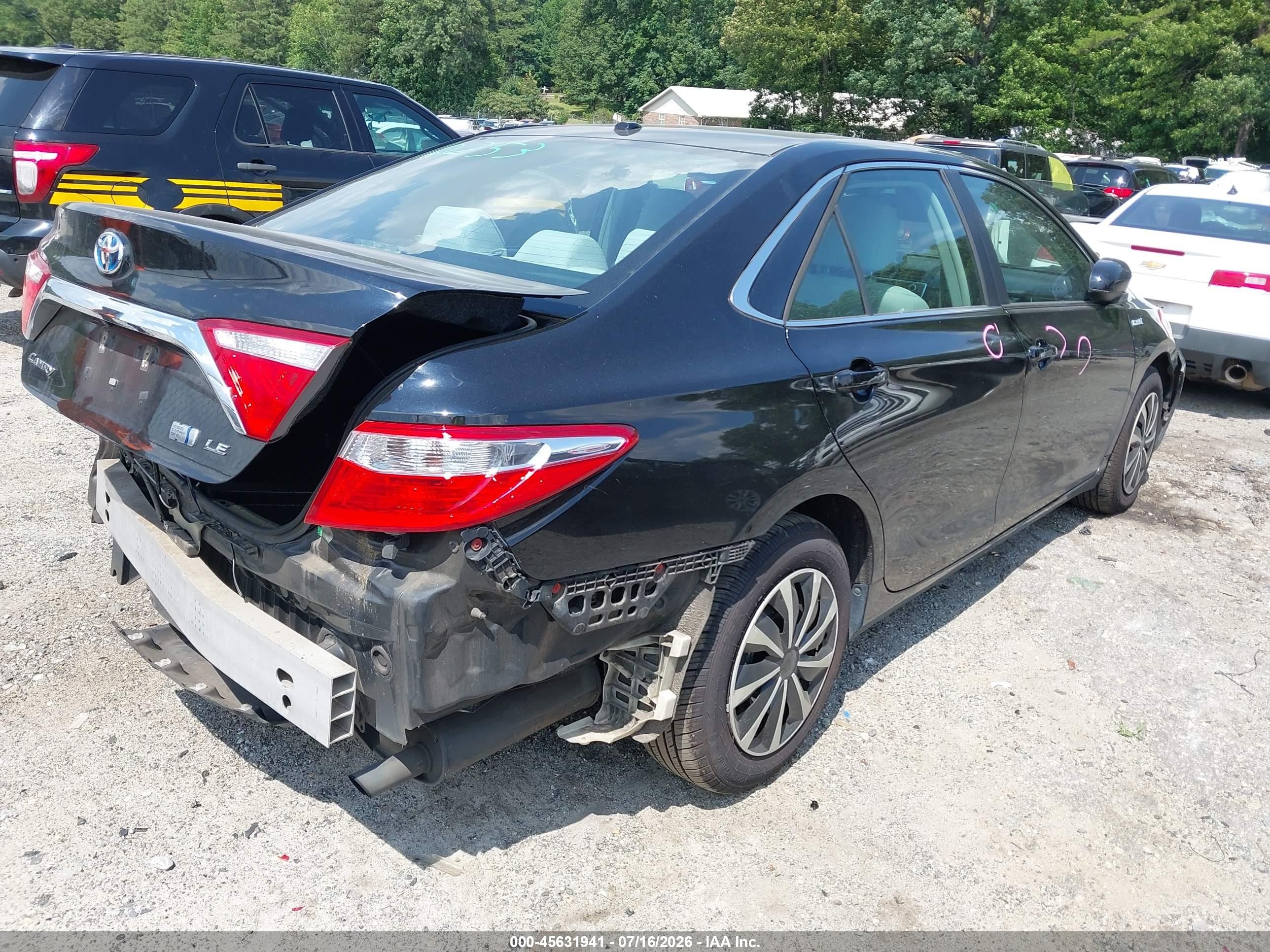 2015 Toyota Camry Hybrid Le Black vin: 4T1BD1FK8FU167585