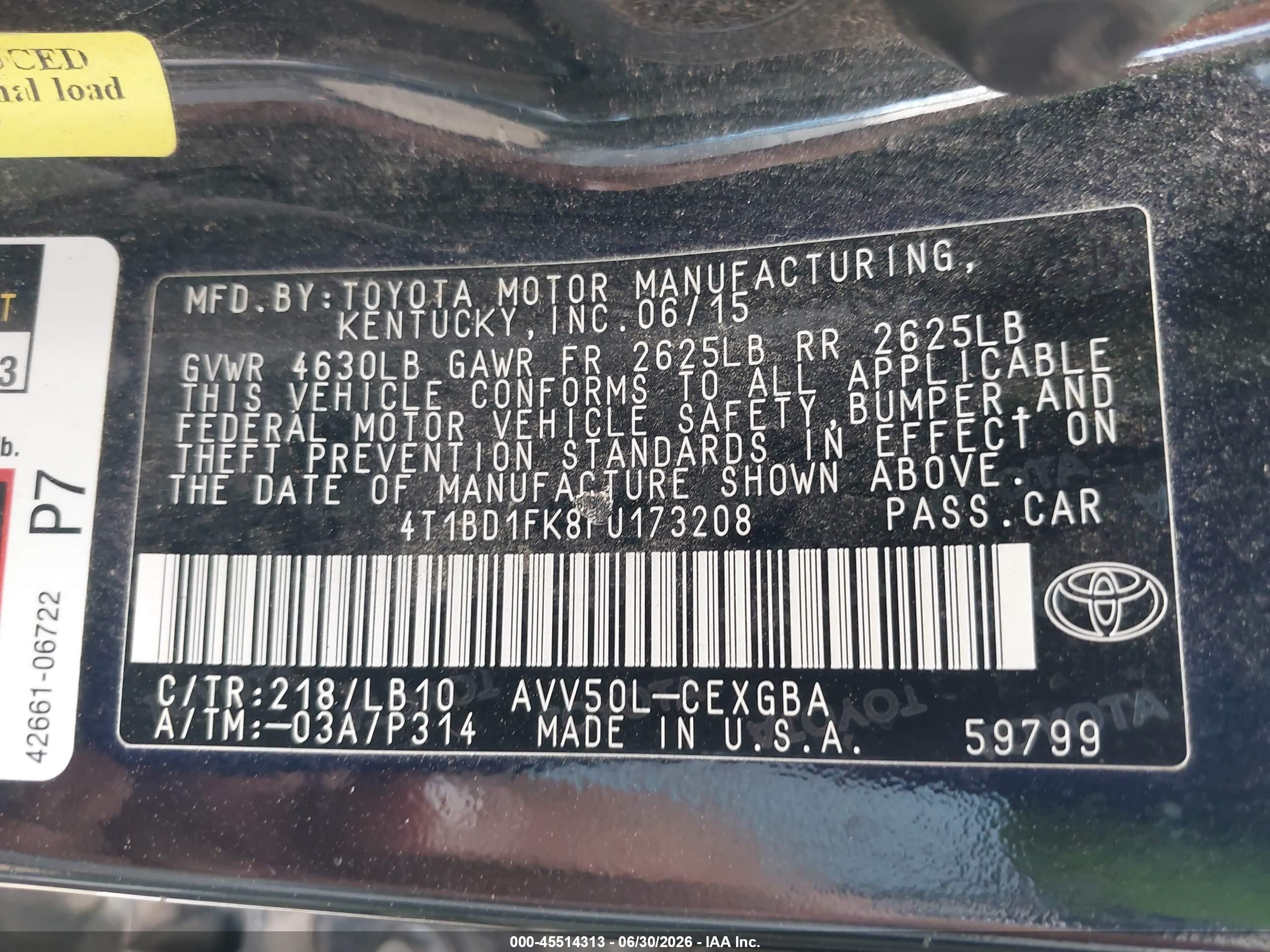 2015 Toyota Camry Hybrid Xle Черный vin: 4T1BD1FK8FU173208