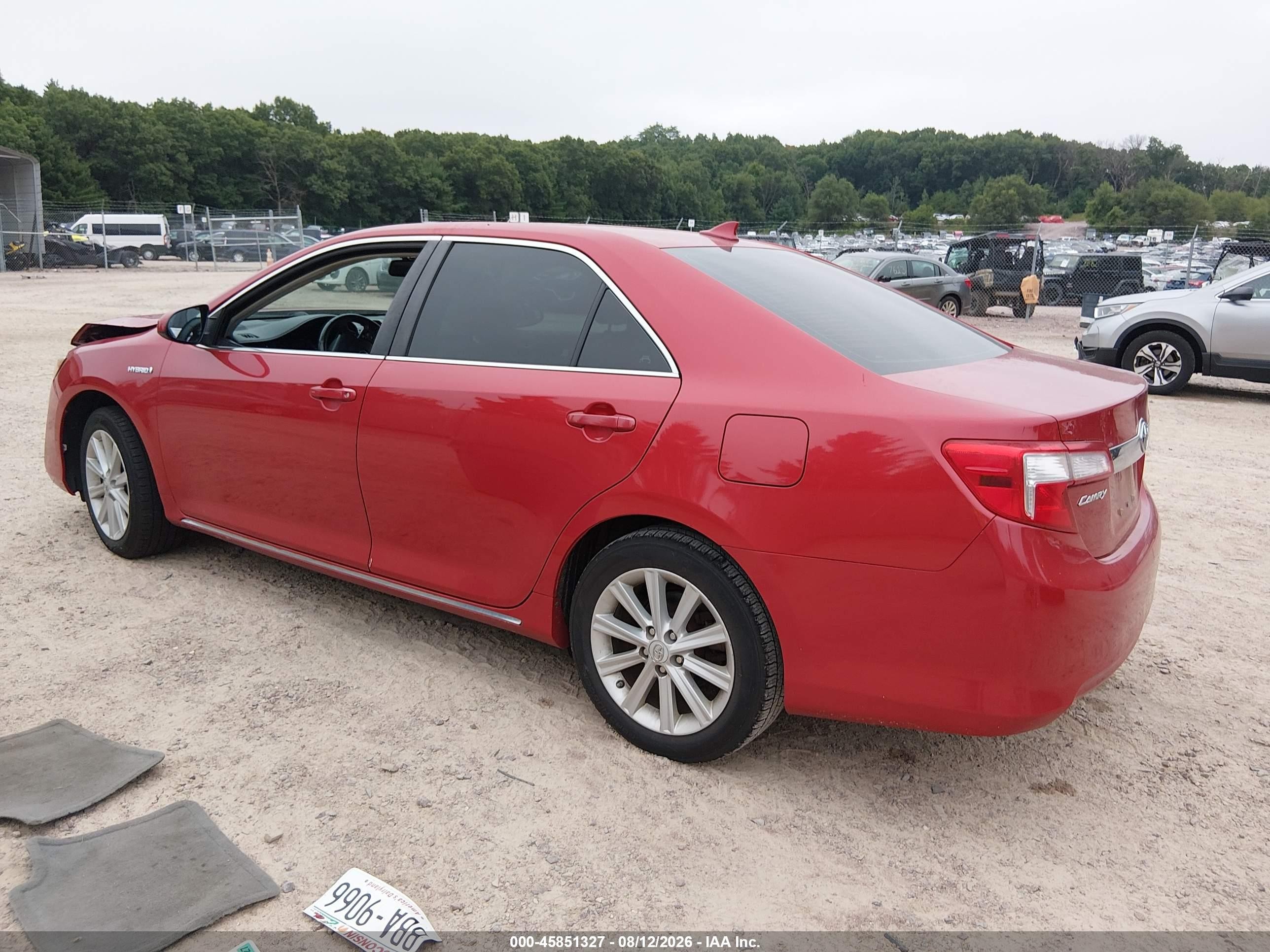 2012 Toyota Camry Hybrid Xle Red vin: 4T1BD1FK9CU028061