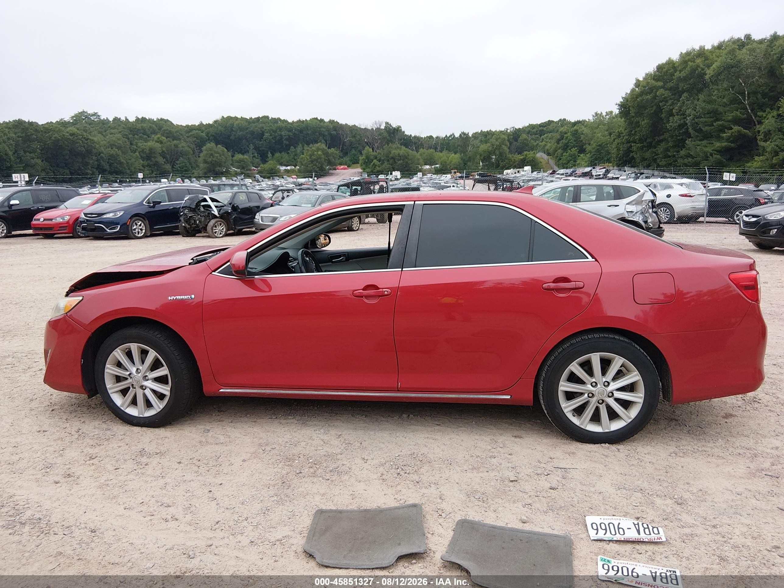 2012 Toyota Camry Hybrid Xle Red vin: 4T1BD1FK9CU028061