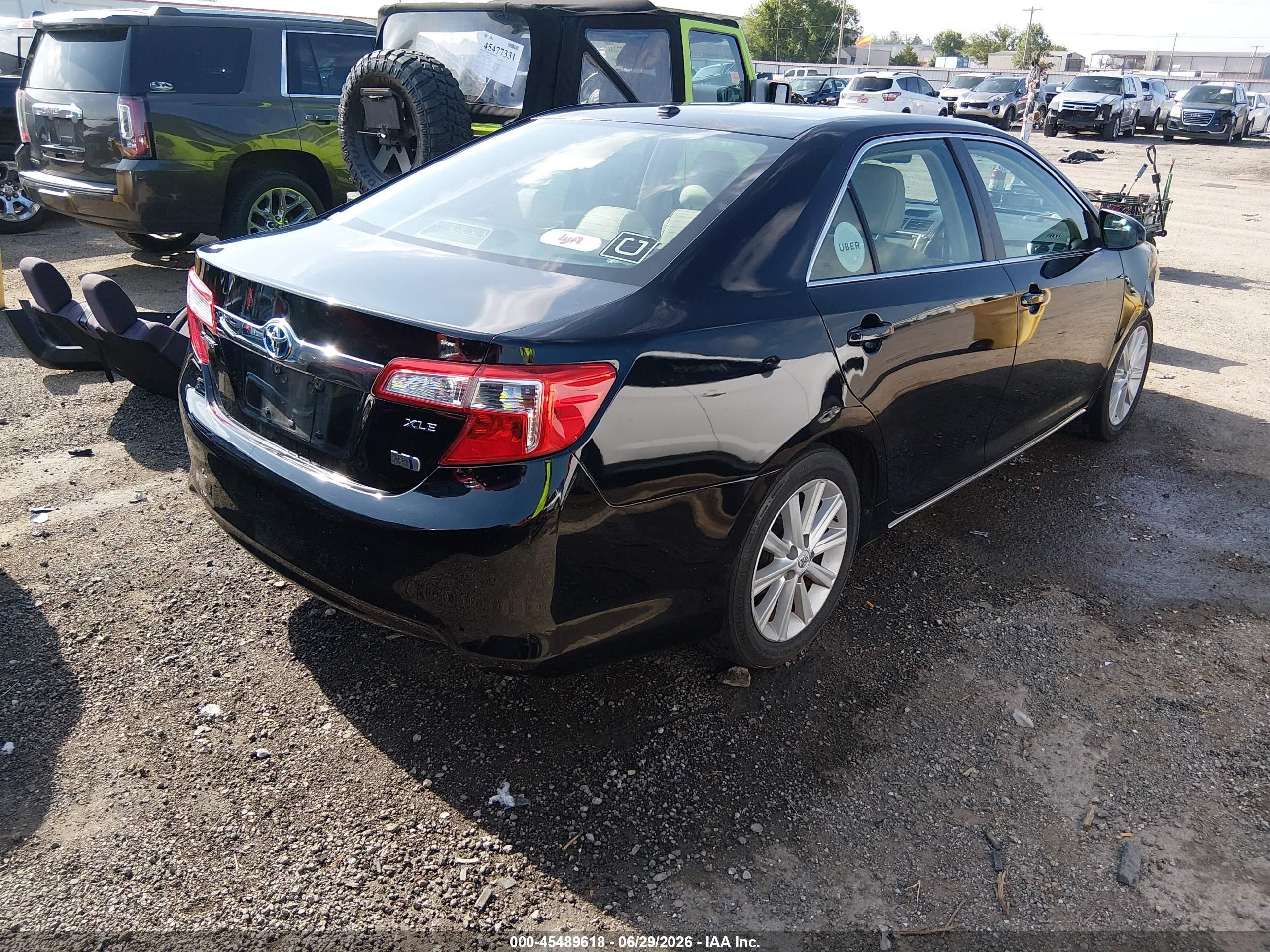 2012 Toyota Camry Hybrid Xle Black vin: 4T1BD1FK9CU029808