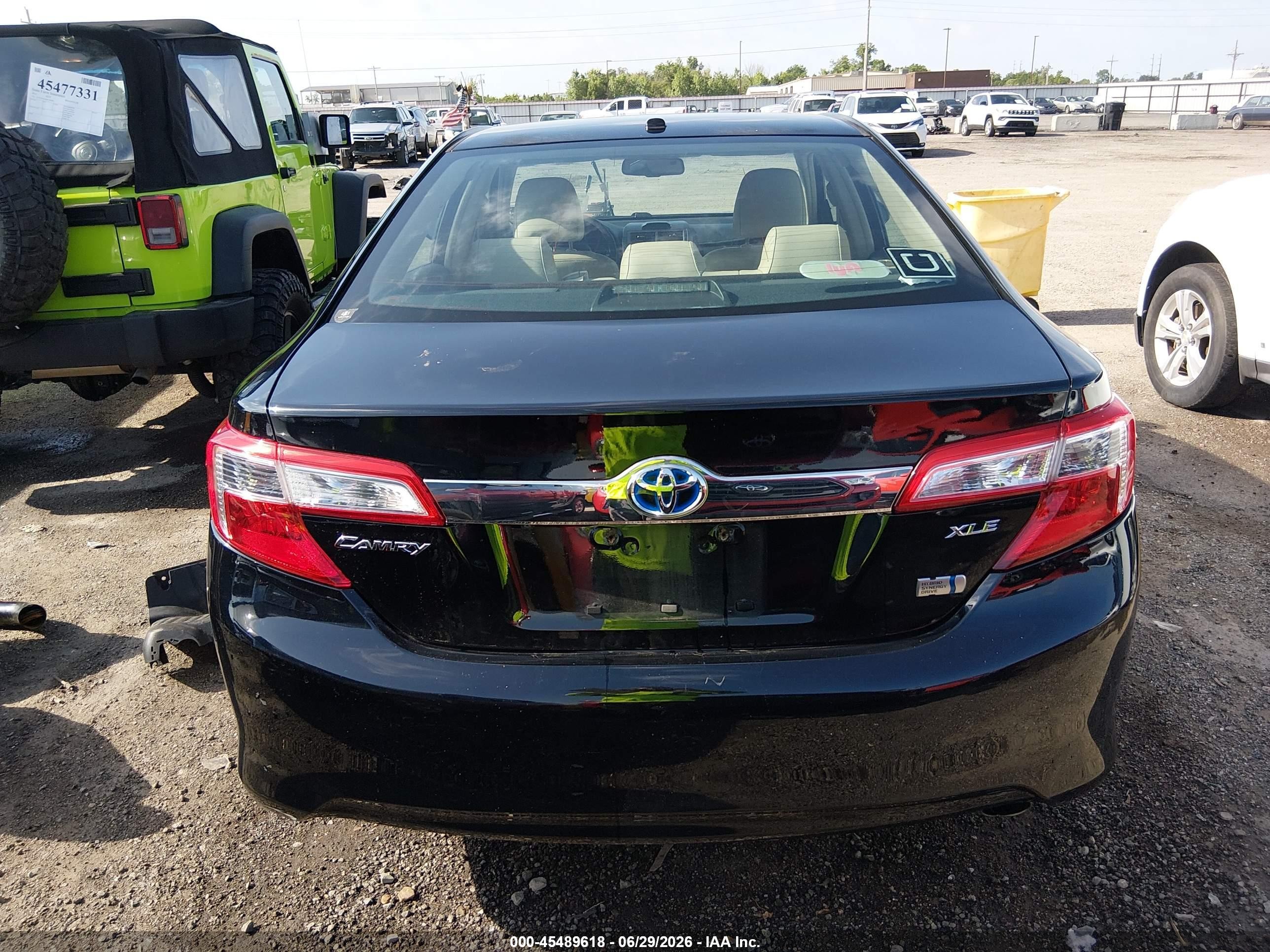 2012 Toyota Camry Hybrid Xle Black vin: 4T1BD1FK9CU029808