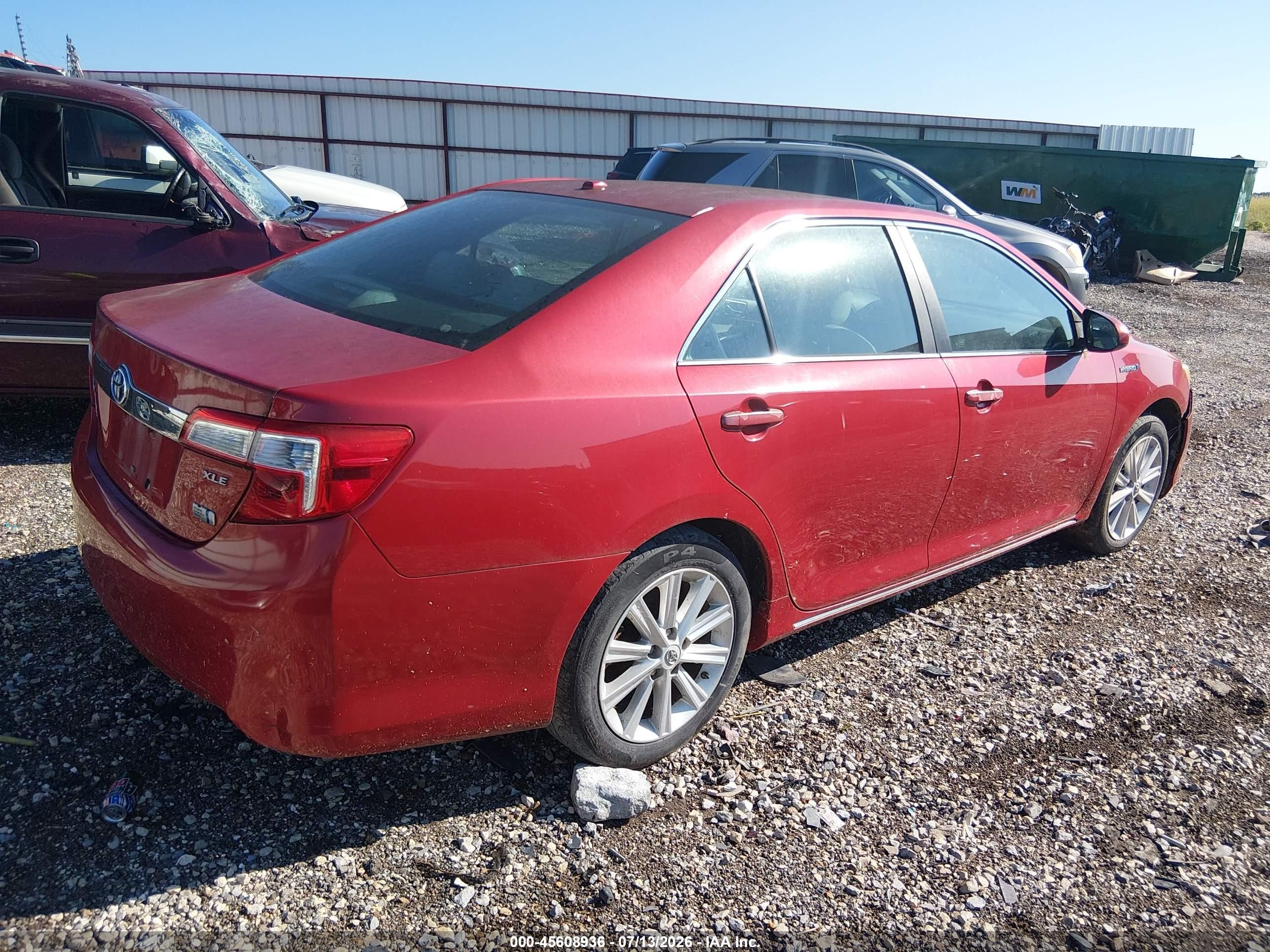 2012 Toyota Camry Hybrid Xle Red vin: 4T1BD1FK9CU045264
