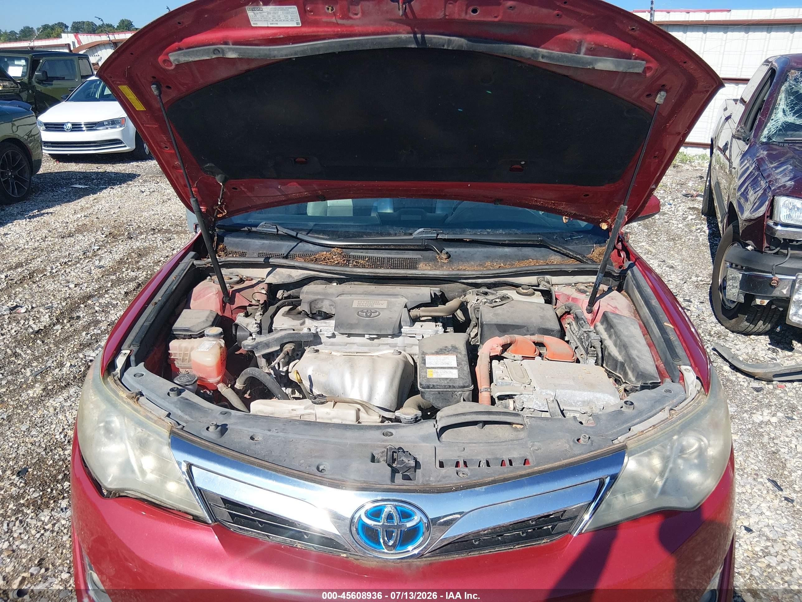 2012 Toyota Camry Hybrid Xle Red vin: 4T1BD1FK9CU045264