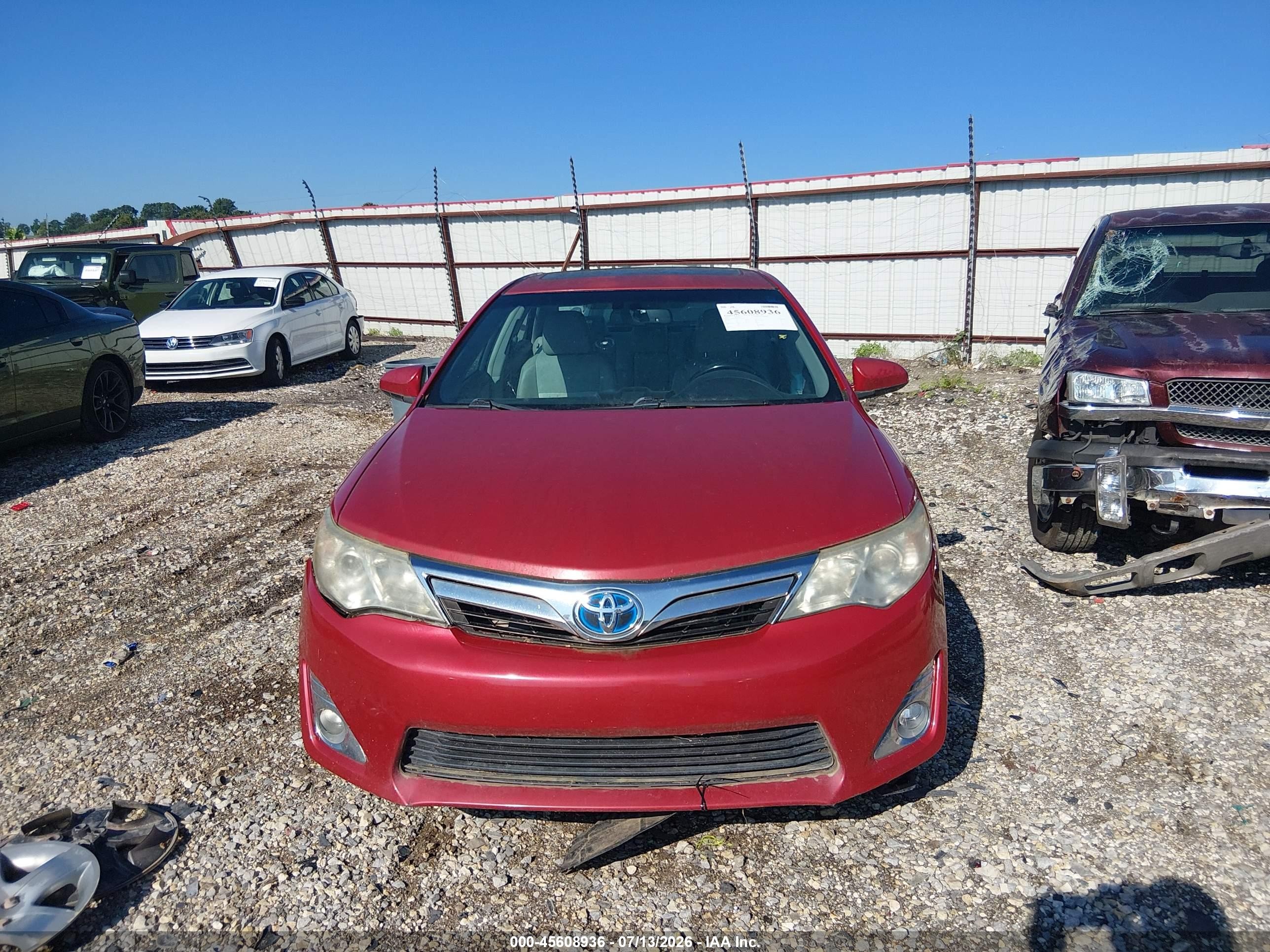 2012 Toyota Camry Hybrid Xle Red vin: 4T1BD1FK9CU045264