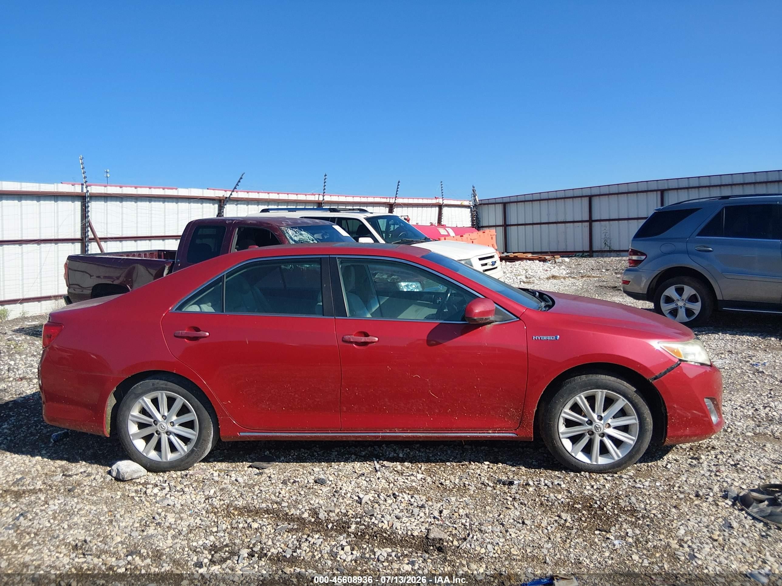 2012 Toyota Camry Hybrid Xle Red vin: 4T1BD1FK9CU045264