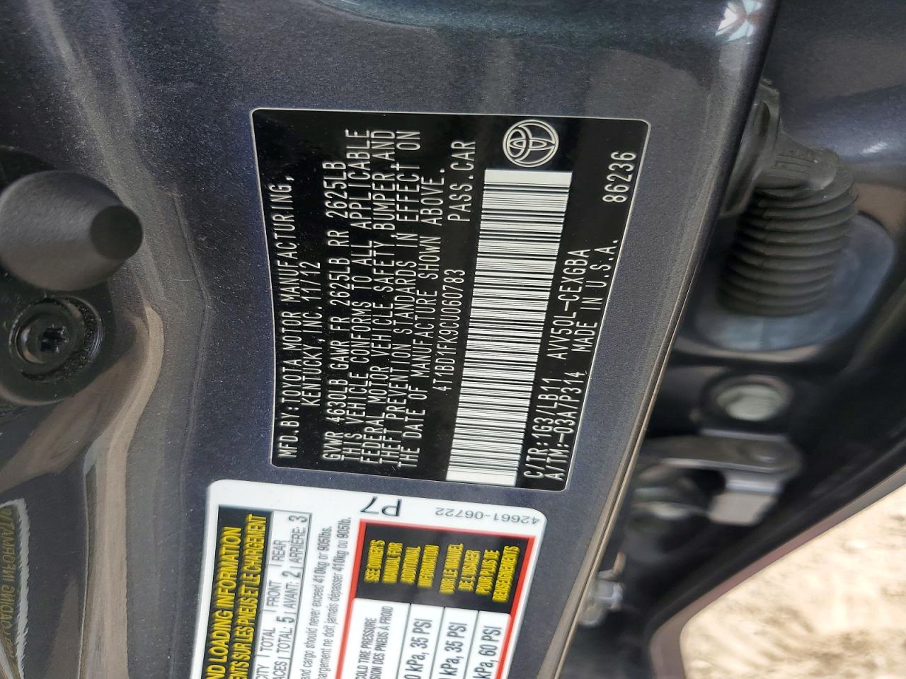 2012 Toyota Camry Hybrid Xle Gray vin: 4T1BD1FK9CU060783