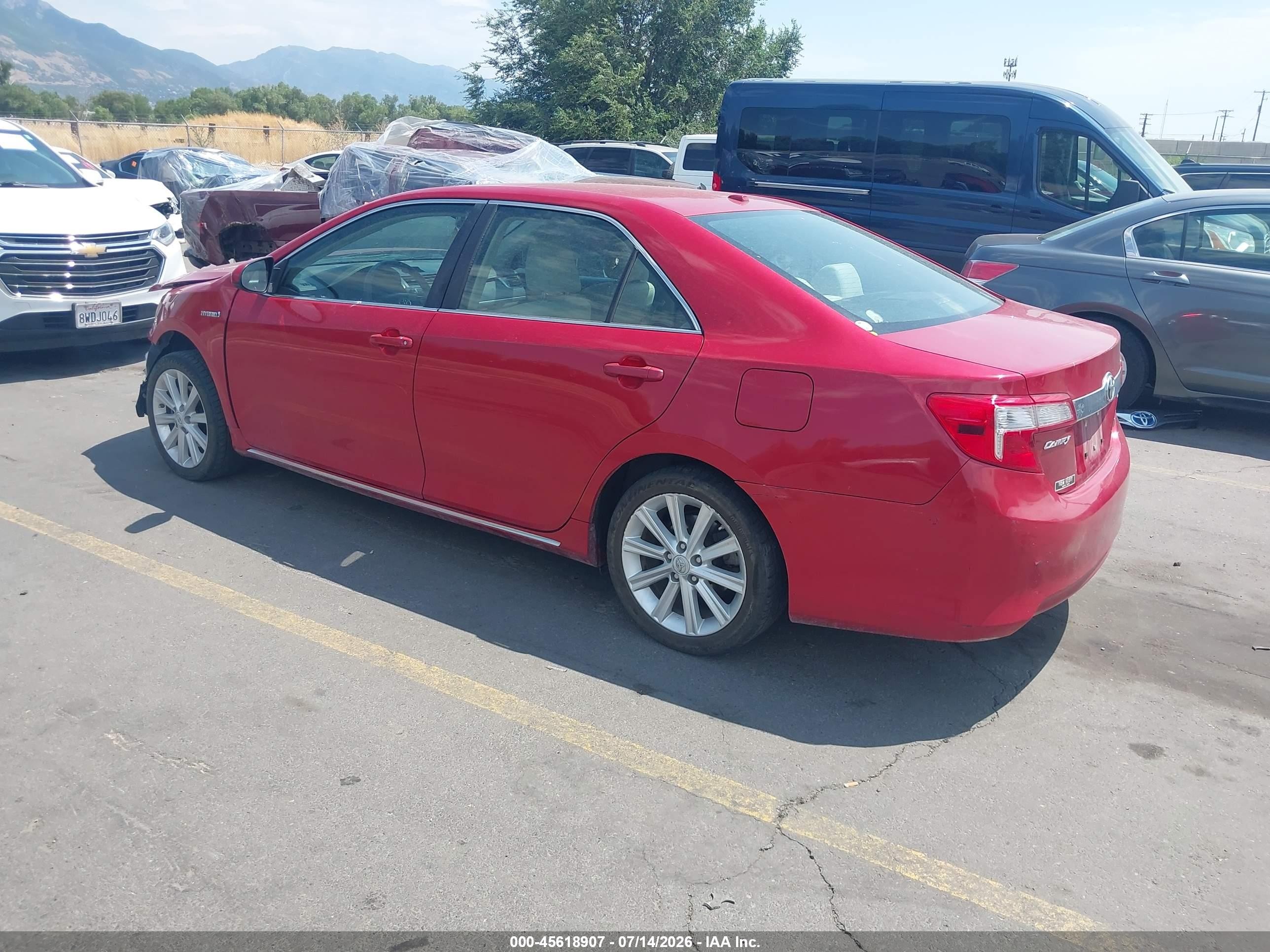 2012 Toyota Camry Hybrid Xle Red vin: 4T1BD1FK9CU061349