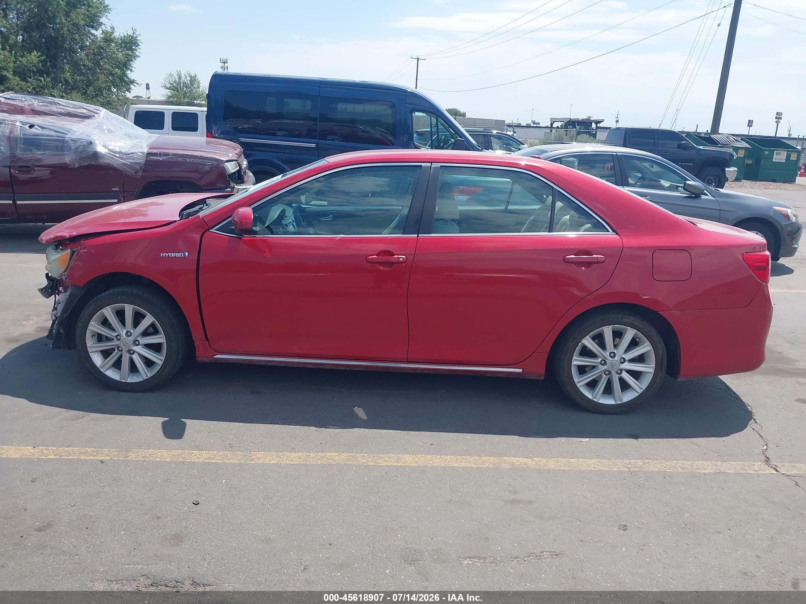 2012 Toyota Camry Hybrid Xle Red vin: 4T1BD1FK9CU061349