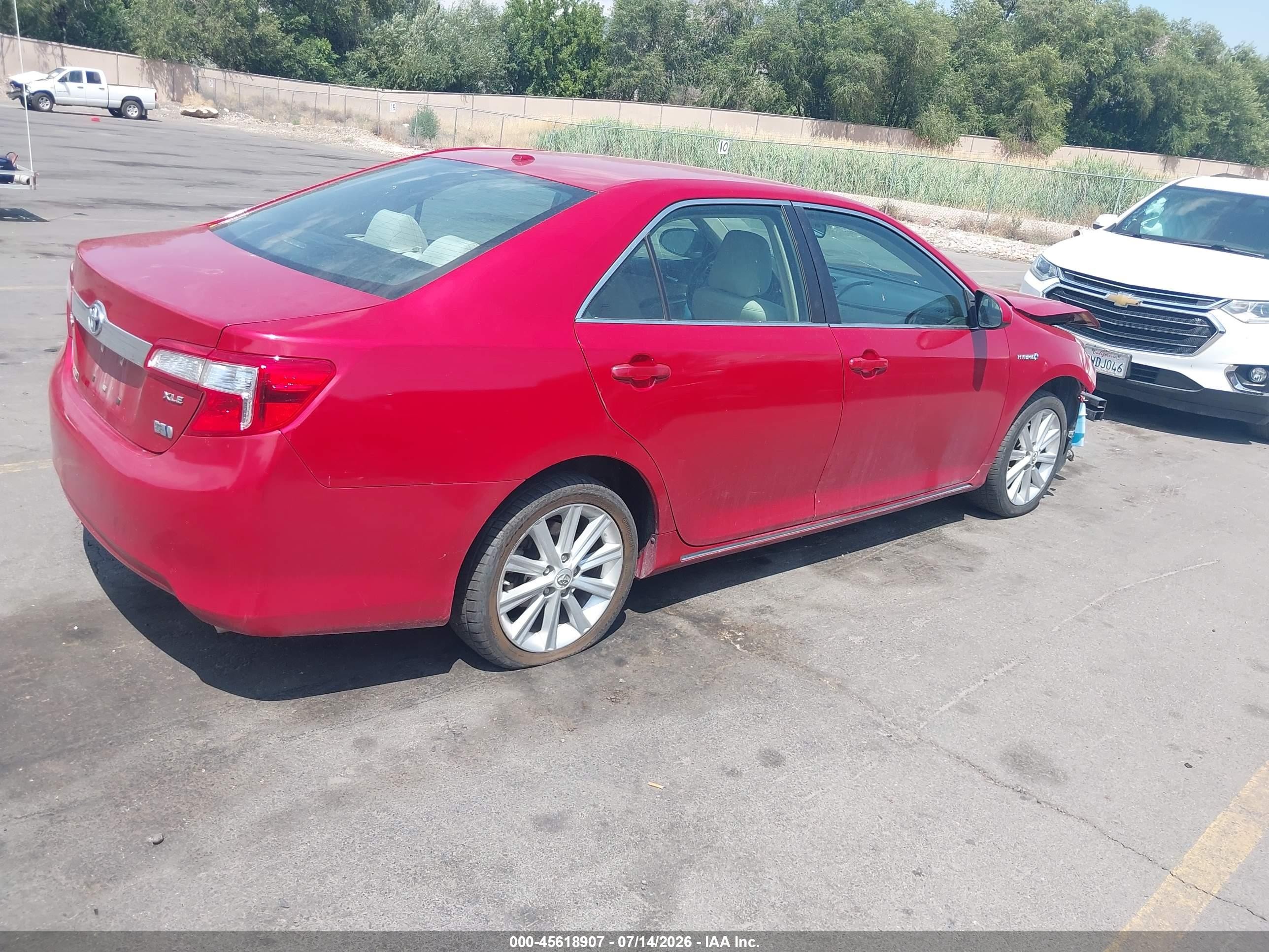 2012 Toyota Camry Hybrid Xle Red vin: 4T1BD1FK9CU061349