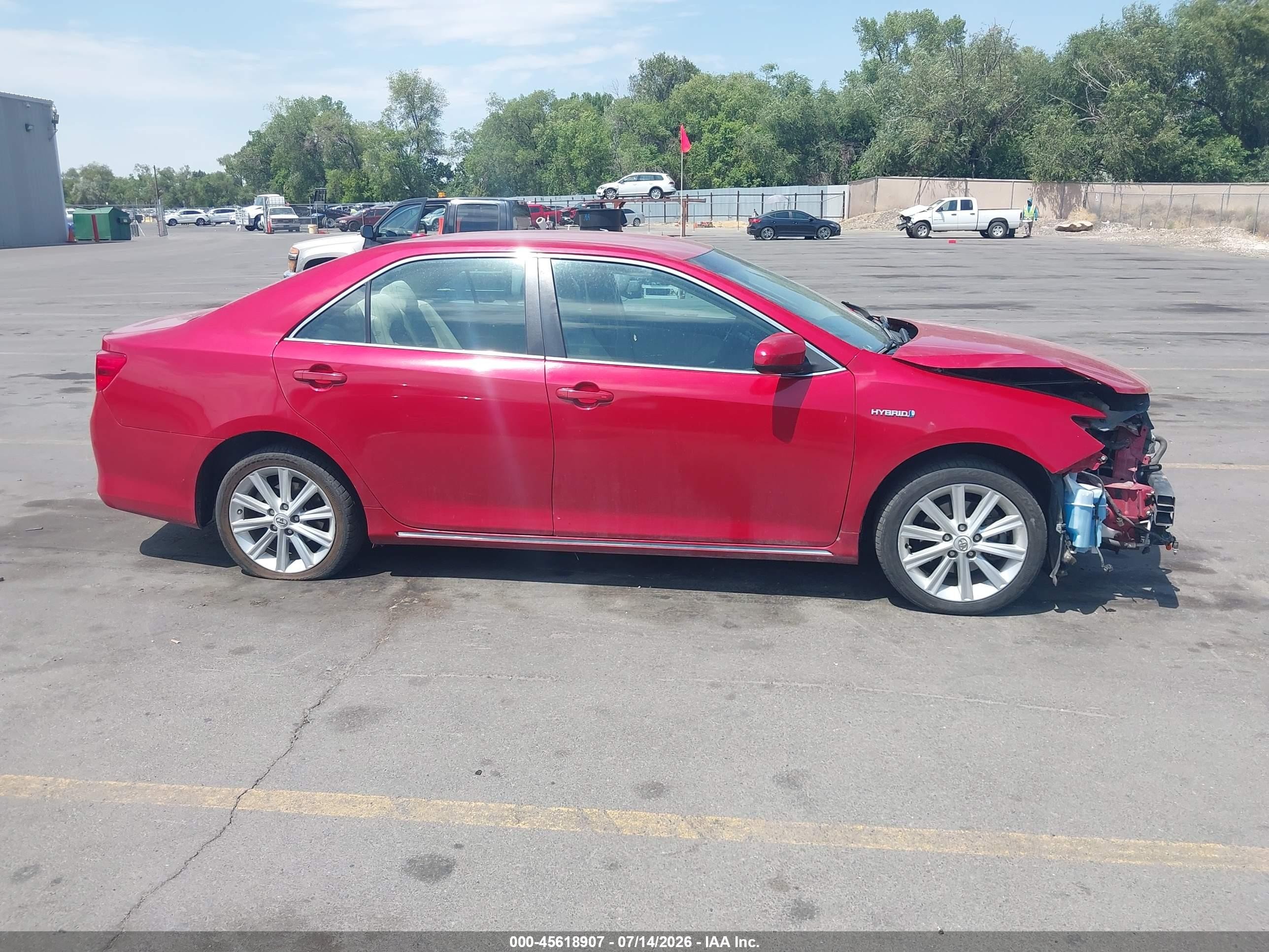 2012 Toyota Camry Hybrid Xle Red vin: 4T1BD1FK9CU061349