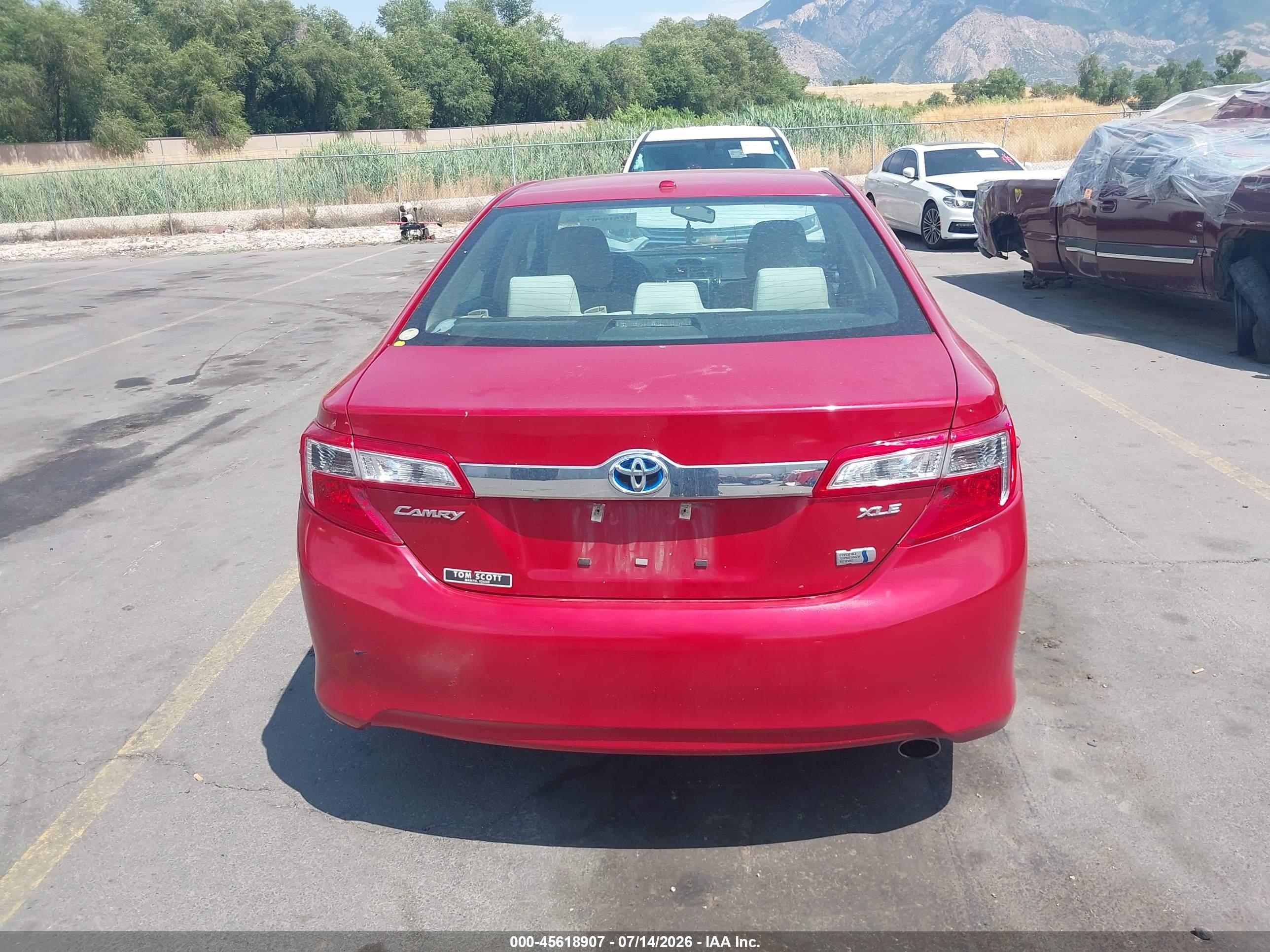 2012 Toyota Camry Hybrid Xle Red vin: 4T1BD1FK9CU061349