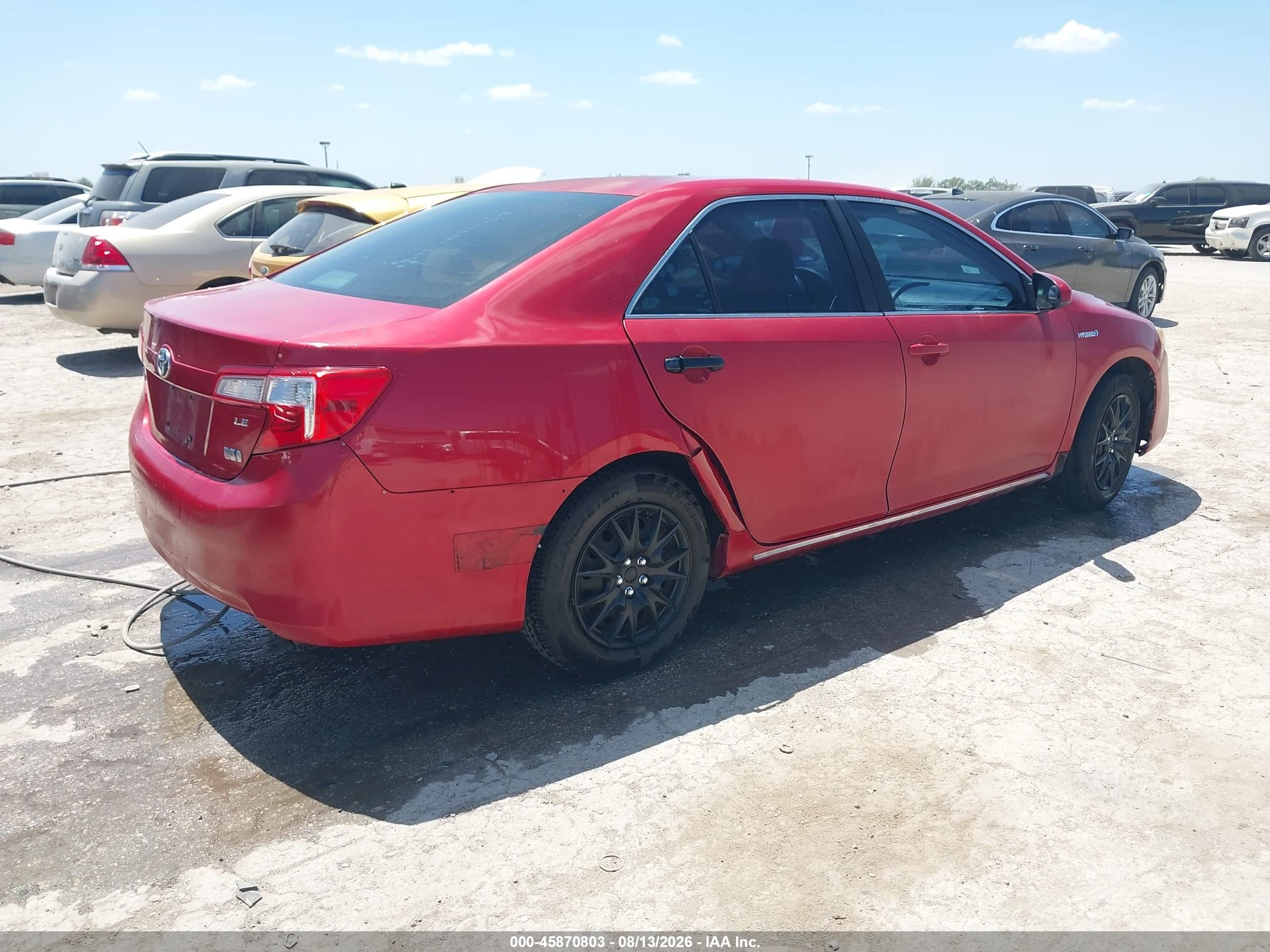 2013 Toyota Camry Hybrid Le Red vin: 4T1BD1FK9DU074264
