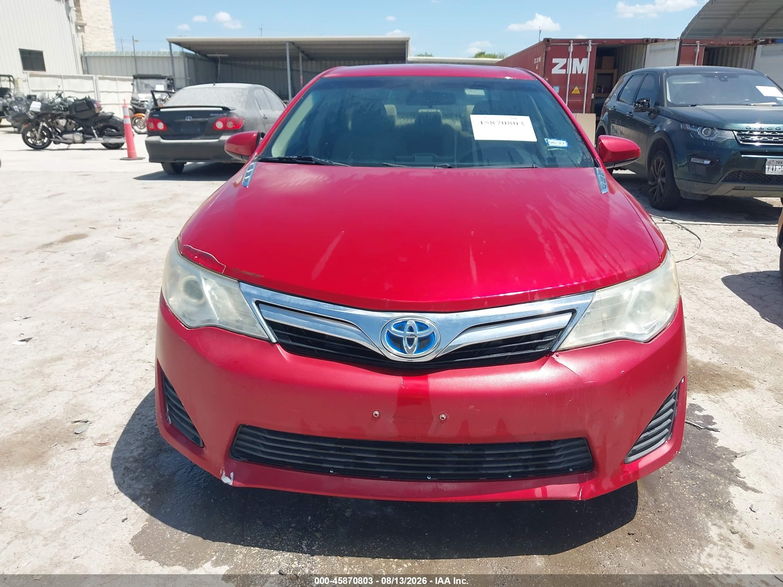 2013 Toyota Camry Hybrid Le Red vin: 4T1BD1FK9DU074264