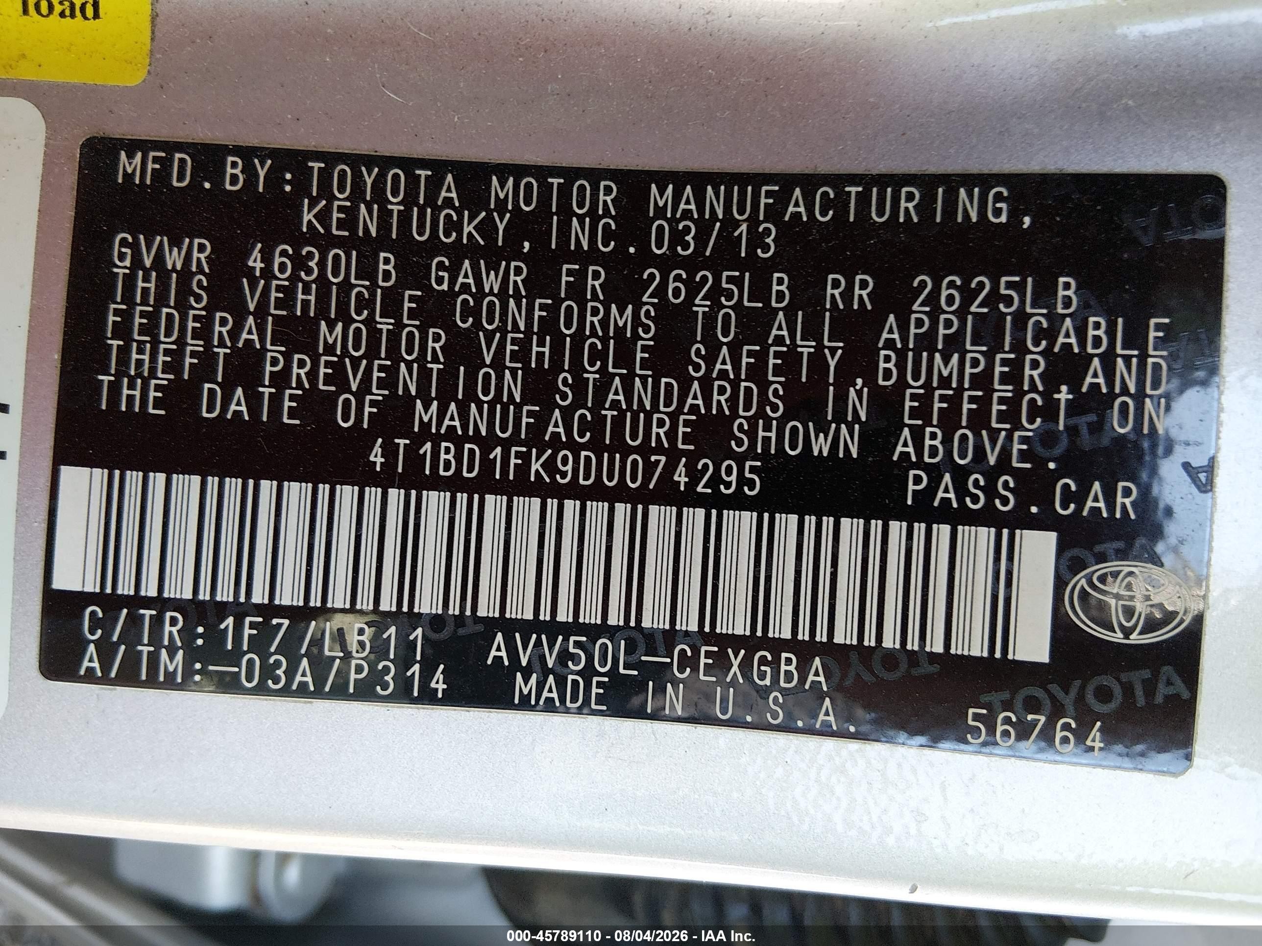 2013 Toyota Camry Hybrid Xle Серебряный vin: 4T1BD1FK9DU074295