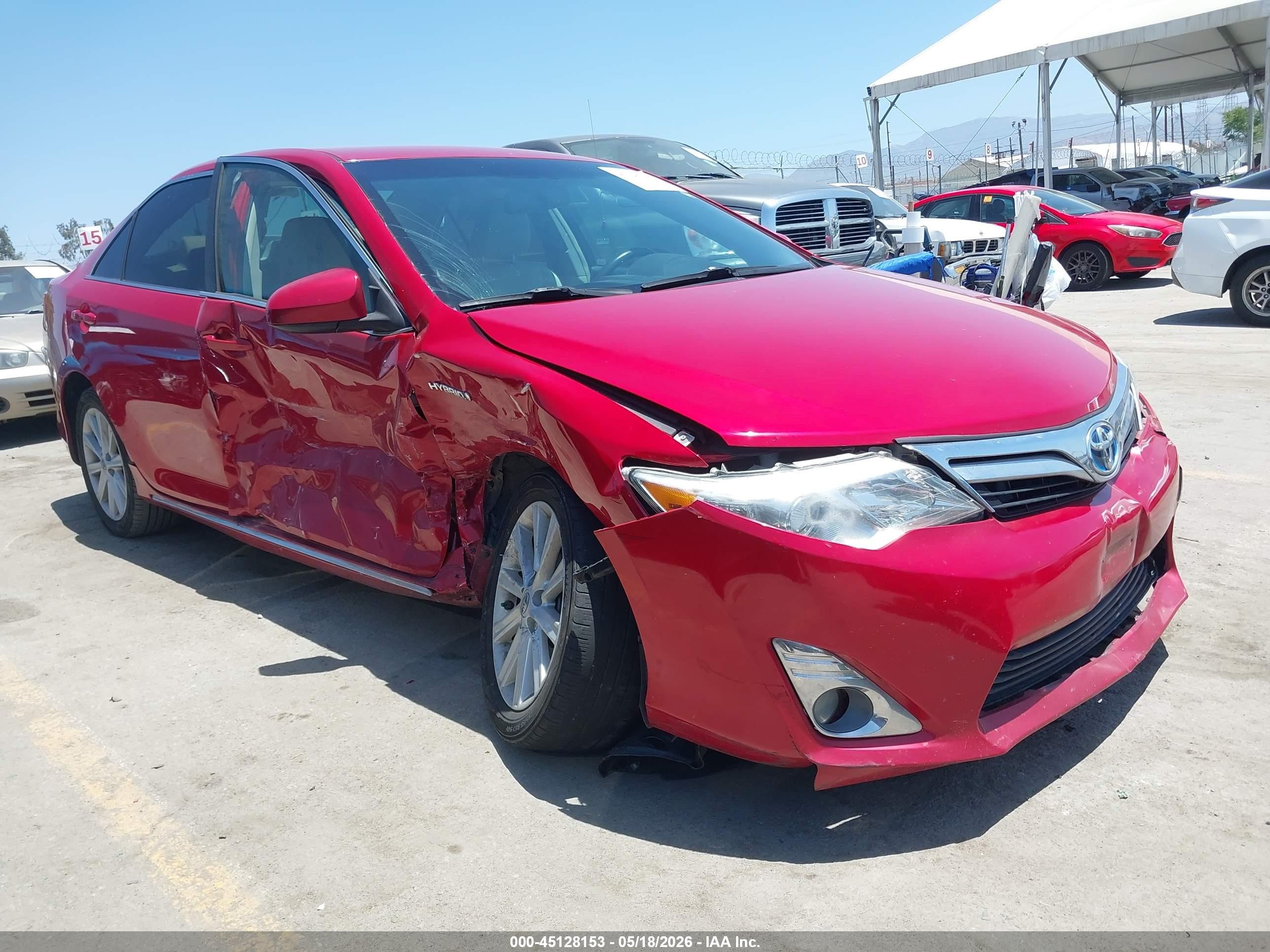 2013 Toyota Camry Hybrid Xle Red vin: 4T1BD1FK9DU074426
