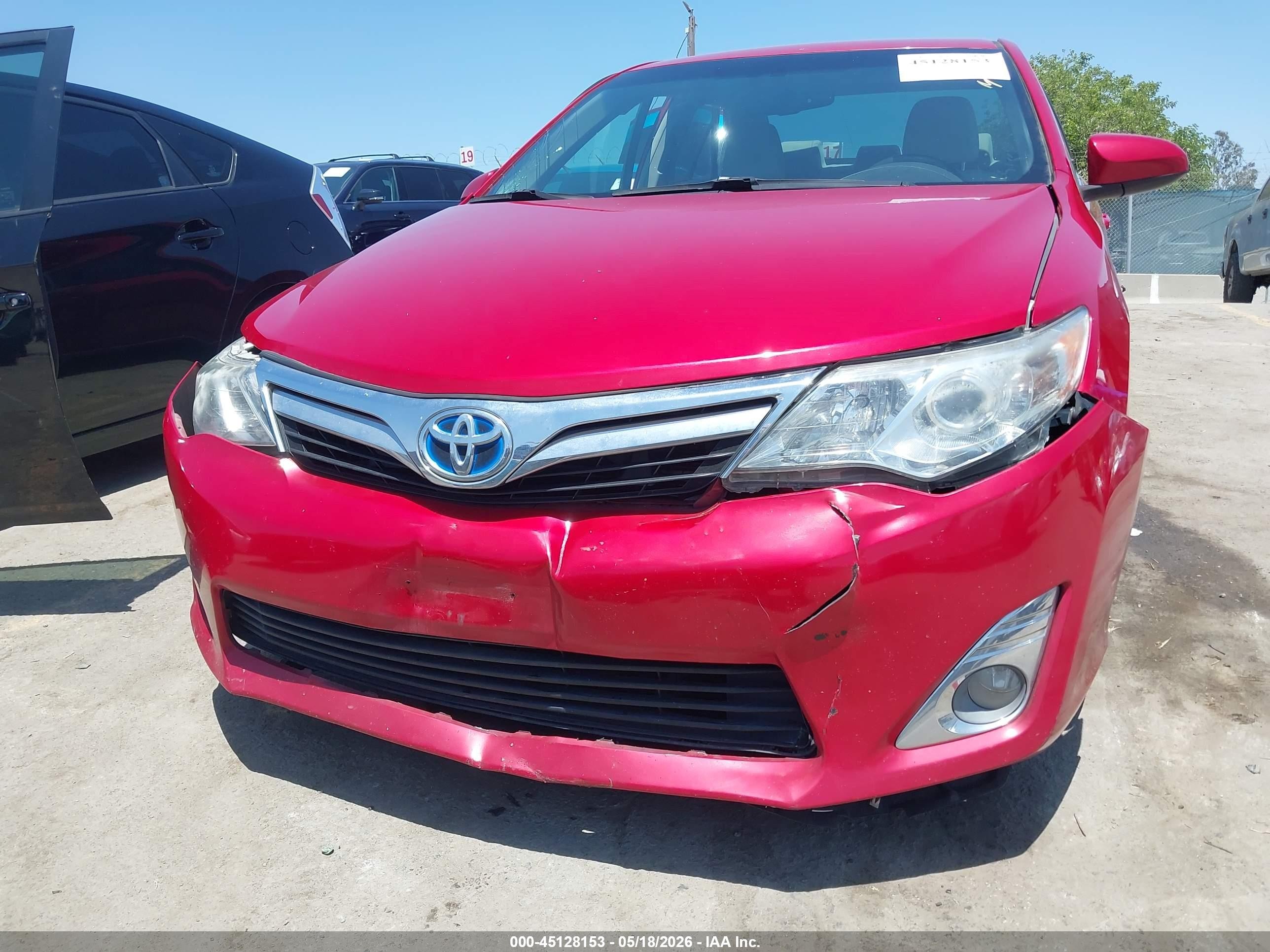 2013 Toyota Camry Hybrid Xle Red vin: 4T1BD1FK9DU074426