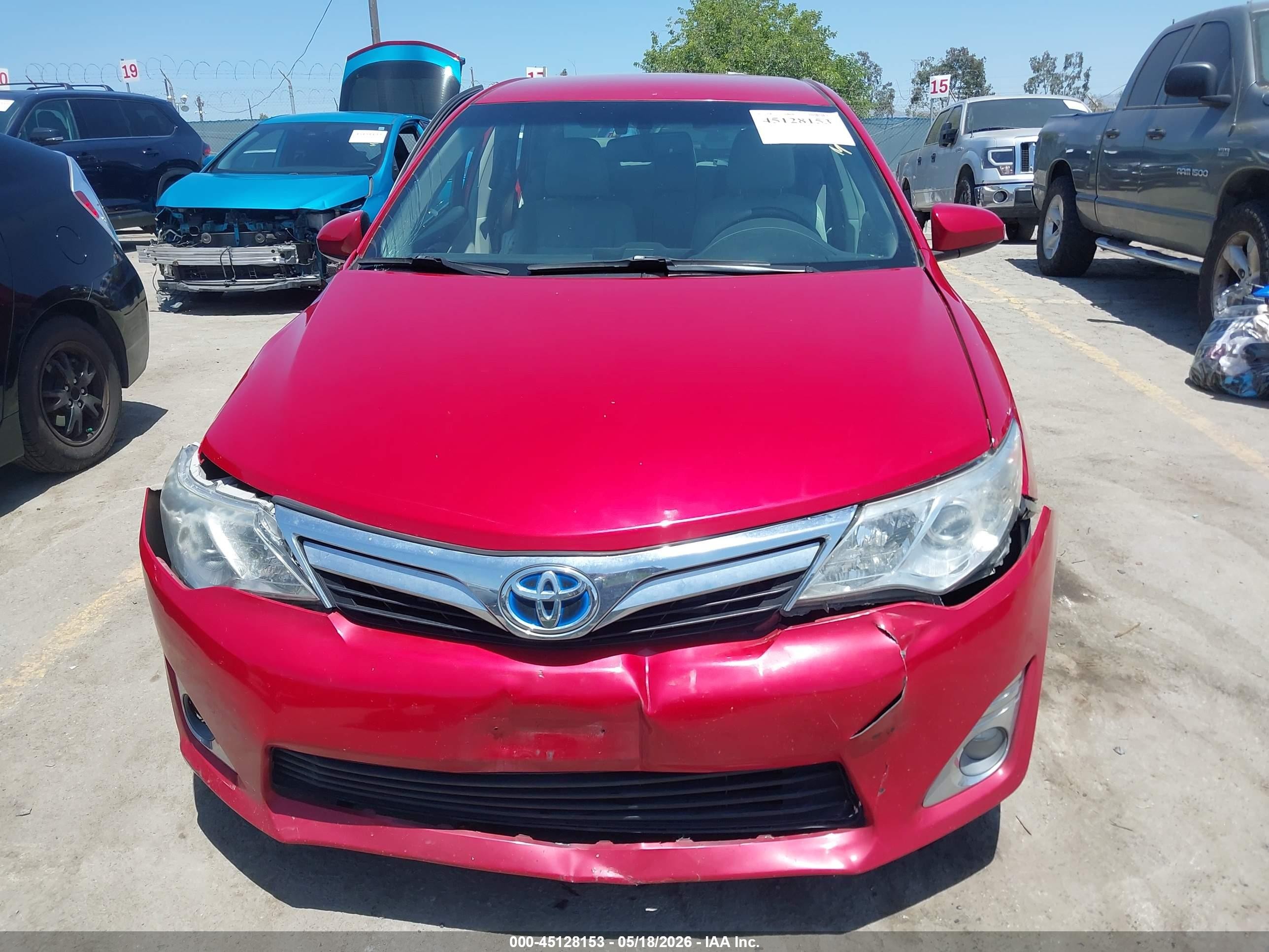 2013 Toyota Camry Hybrid Xle Red vin: 4T1BD1FK9DU074426