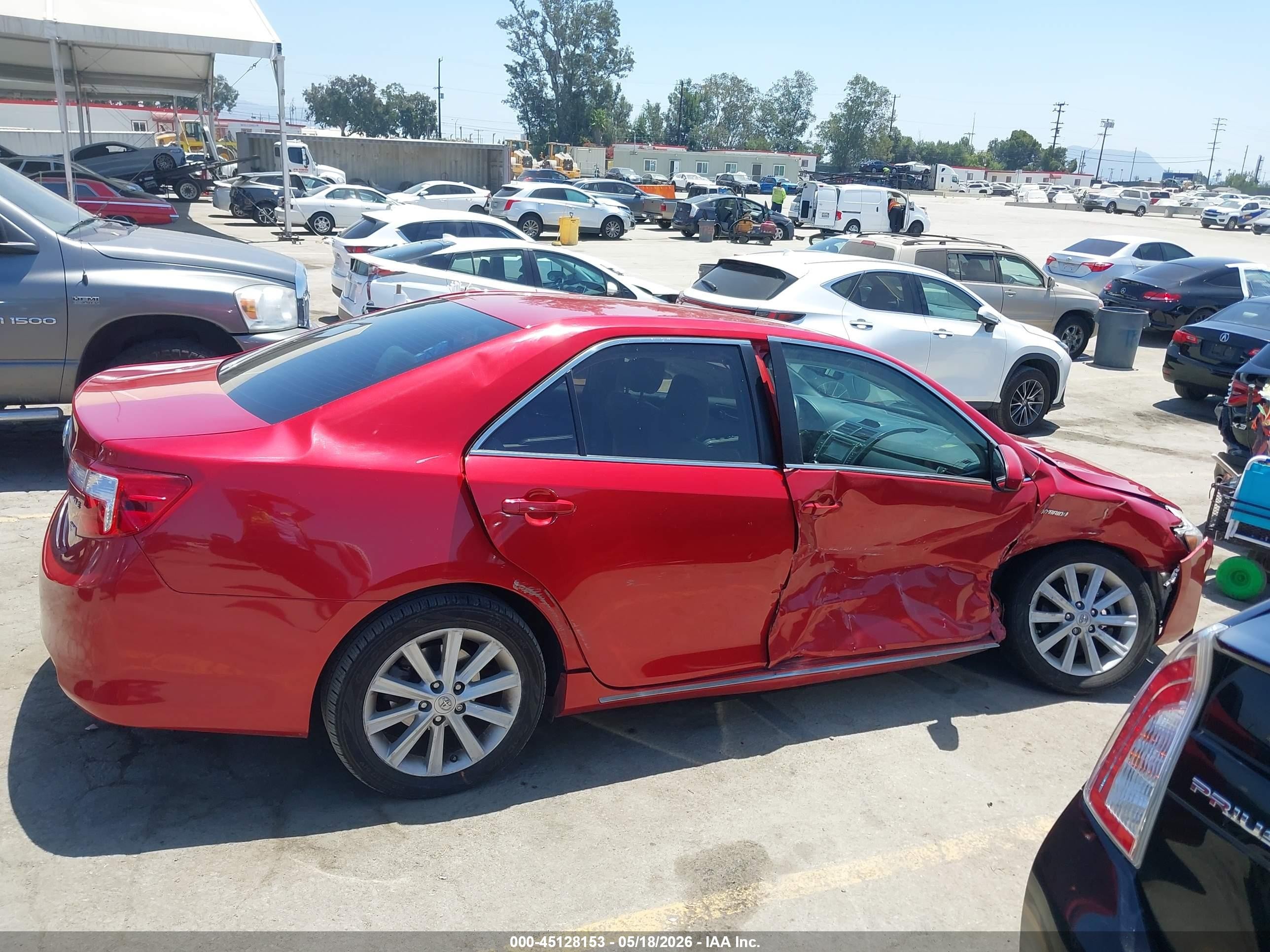 2013 Toyota Camry Hybrid Xle Red vin: 4T1BD1FK9DU074426